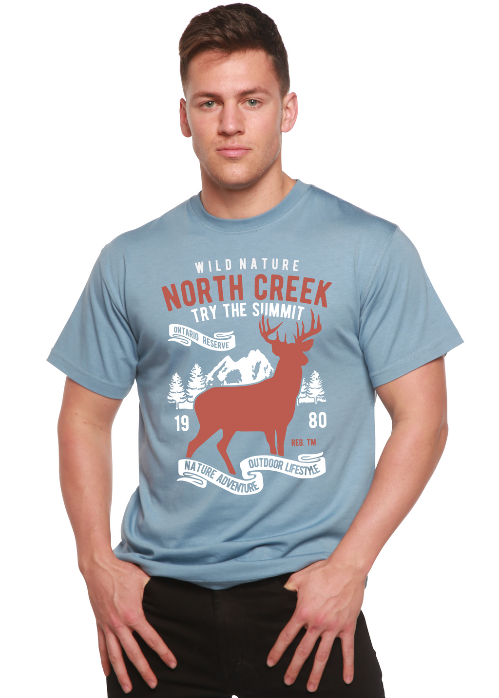 Camiseta gráfica de manga corta de bambú/algodón orgánico Spun Bamboo® de North Creek para hombre