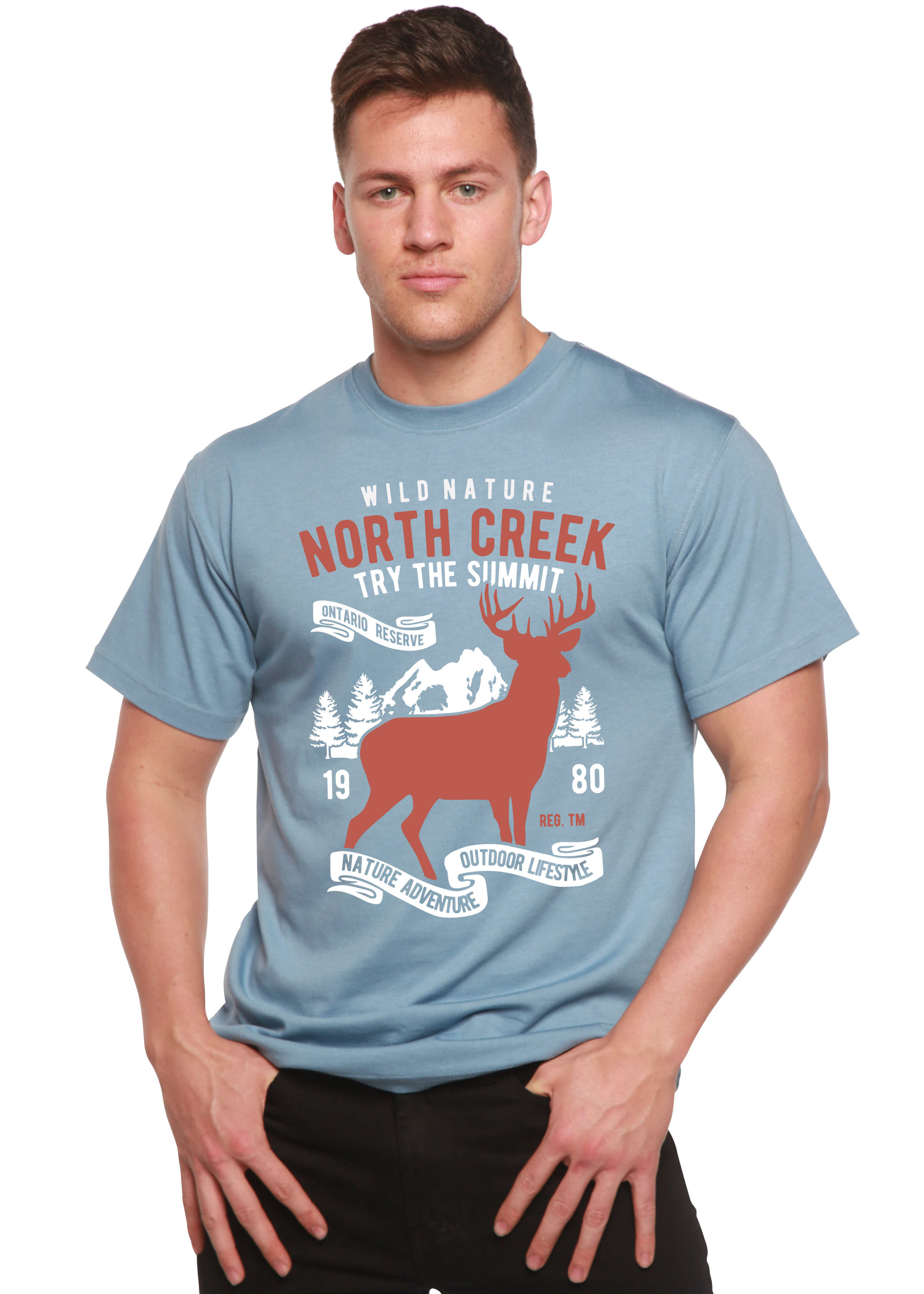 Camiseta gráfica de manga corta de bambú/algodón orgánico Spun Bamboo® de North Creek para hombre