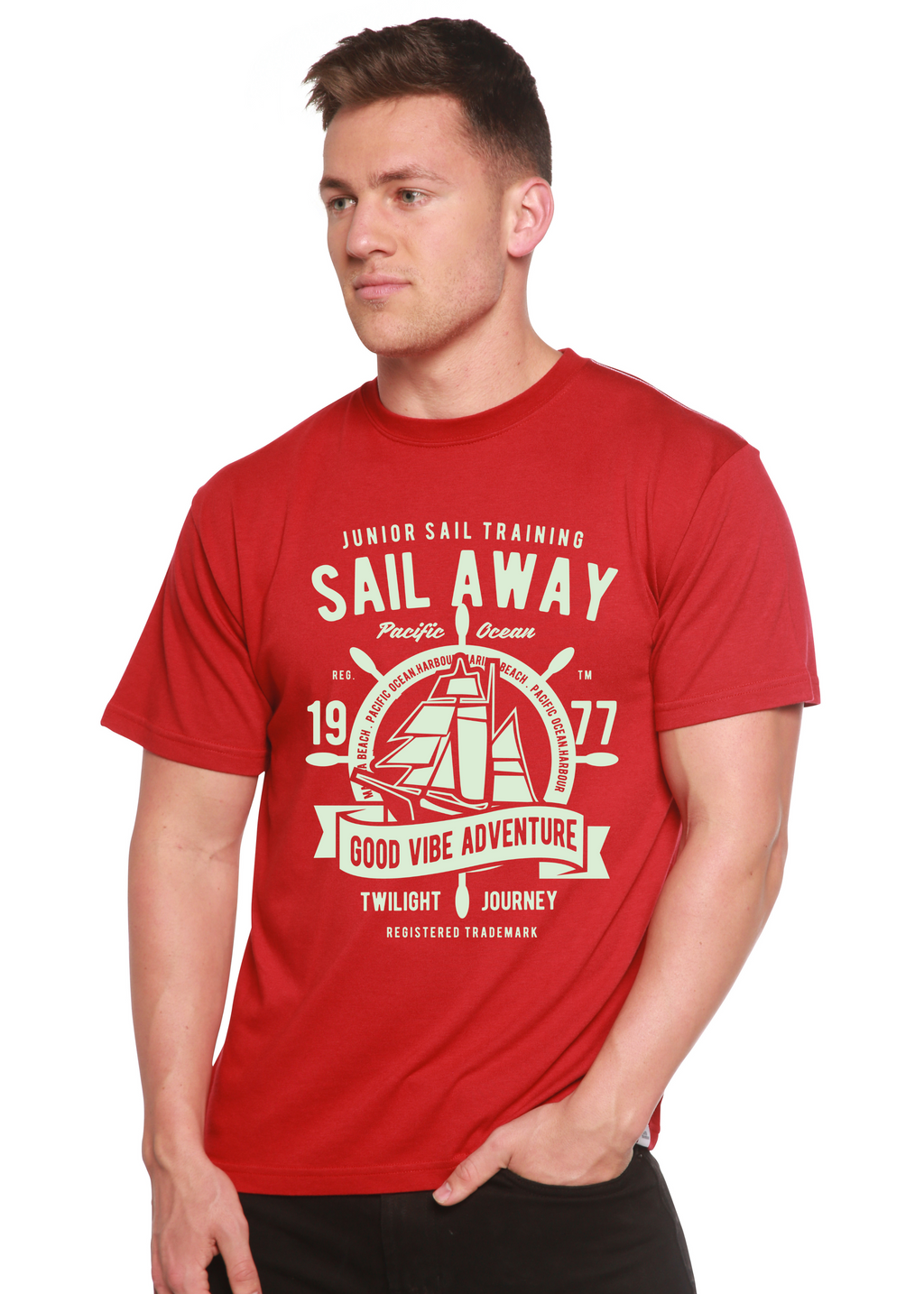 Camiseta gráfica de manga corta de viscosa de bambú/algodón orgánico para hombre Sail Away Spun Bamboo®