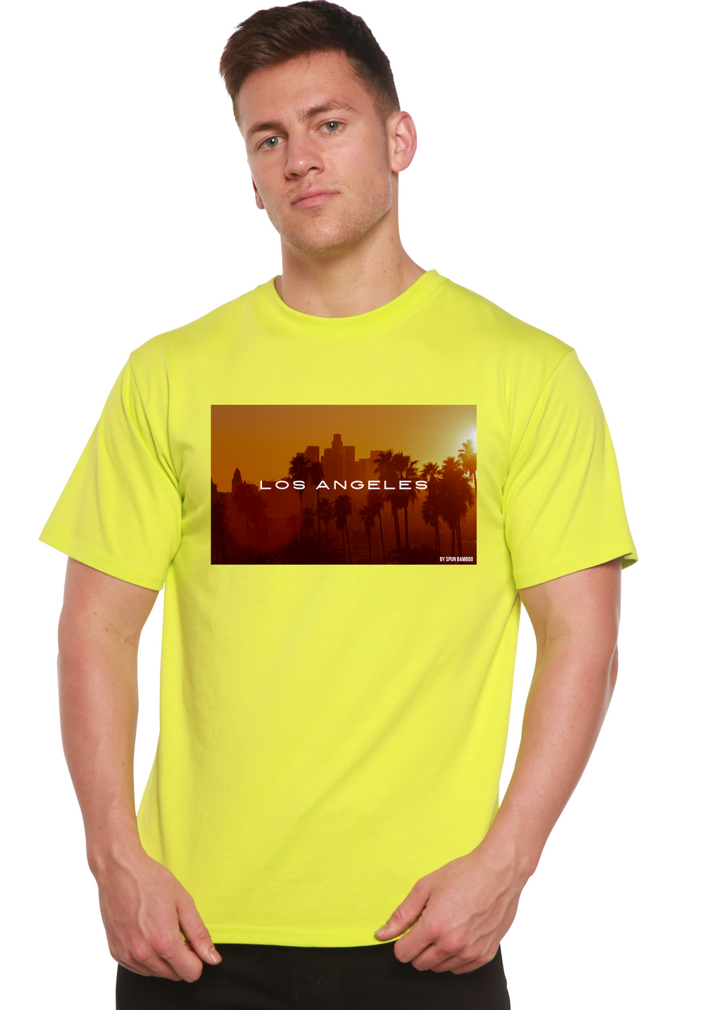 Camiseta gráfica unisex de manga corta Los Angeles de viscosa de bambú/algodón orgánico