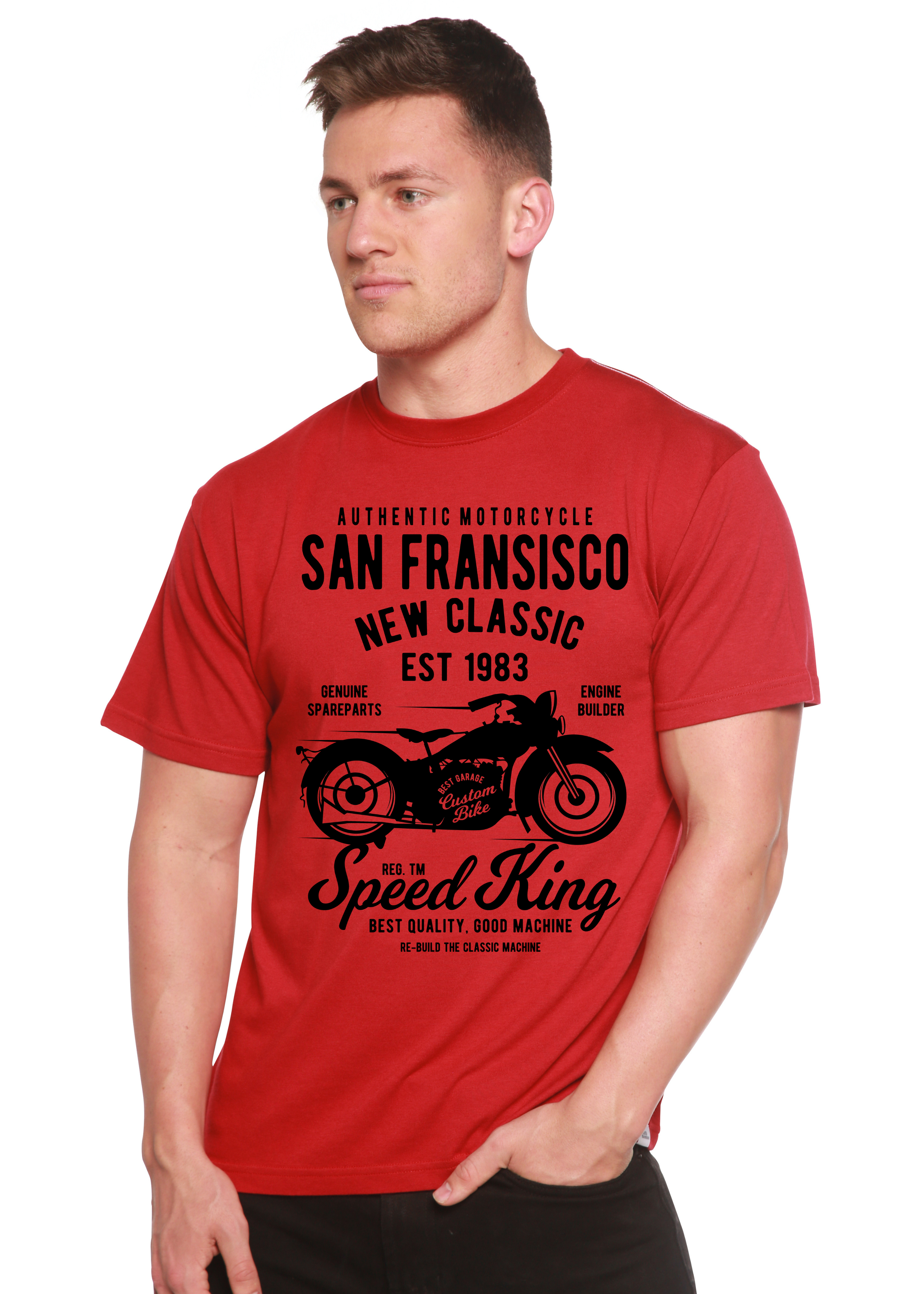 Camiseta gráfica de manga corta San Fransisco Spun Bamboo® de viscosa de bambú y algodón orgánico para hombre