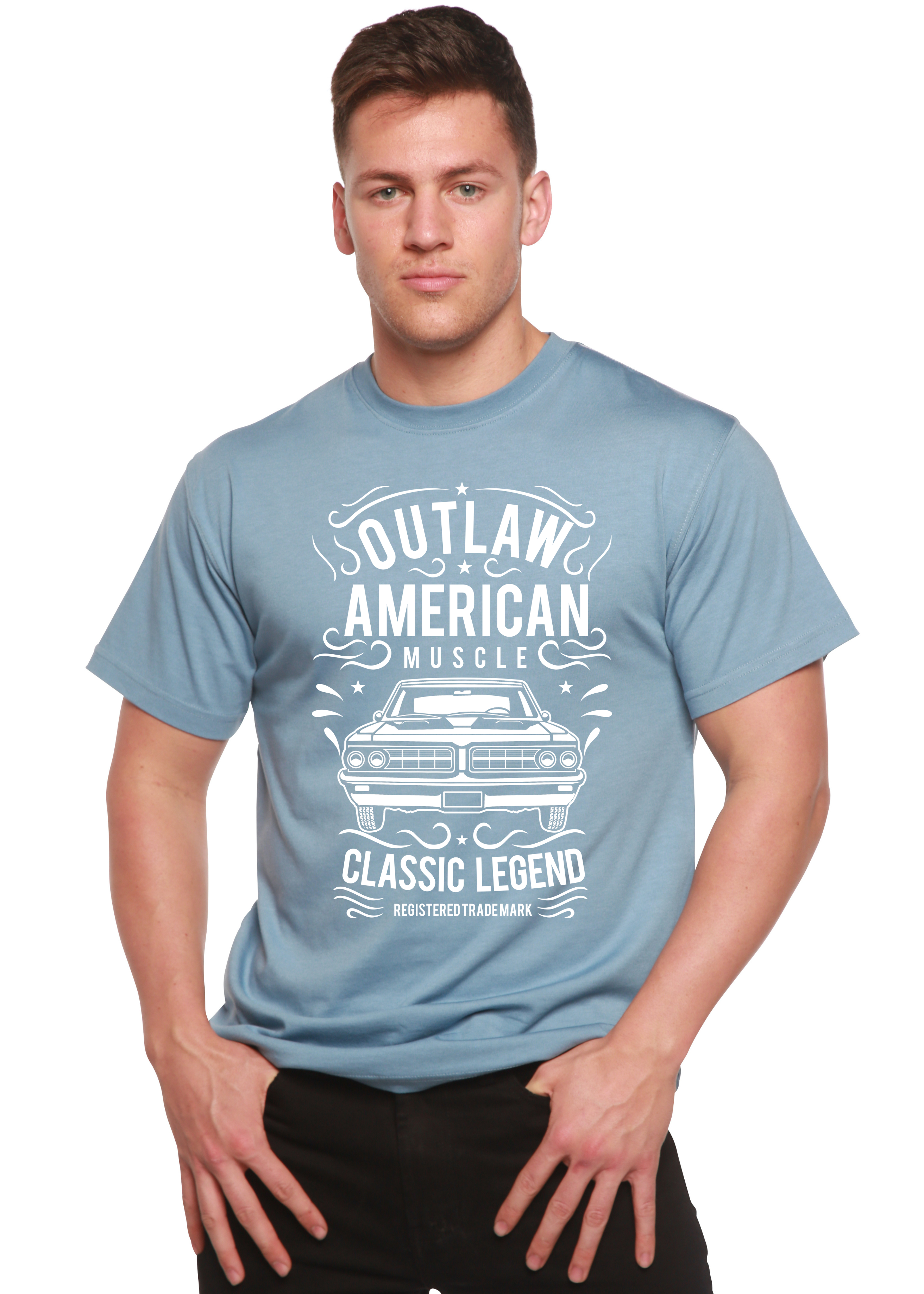 Outlaw American Muscle Spun Bamboo® Camiseta Gráfica de Manga Corta de Bambú Viscosa/Algodón Orgánico para Hombre