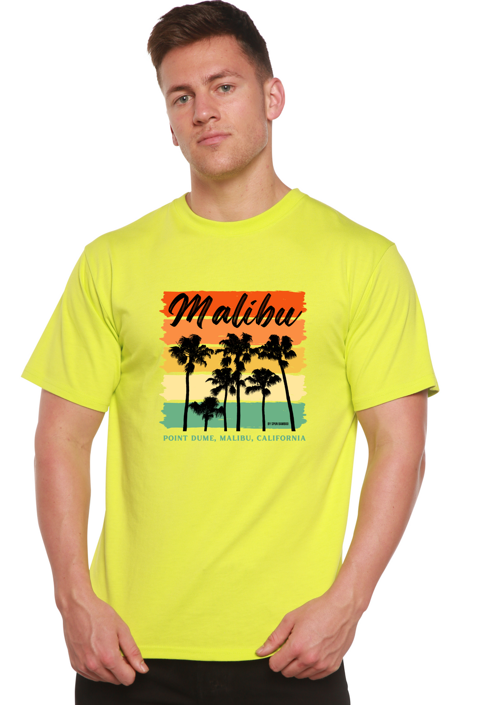 Camiseta de manga corta con gráfico de bambú viscosa/algodón orgánico unisex Malibu