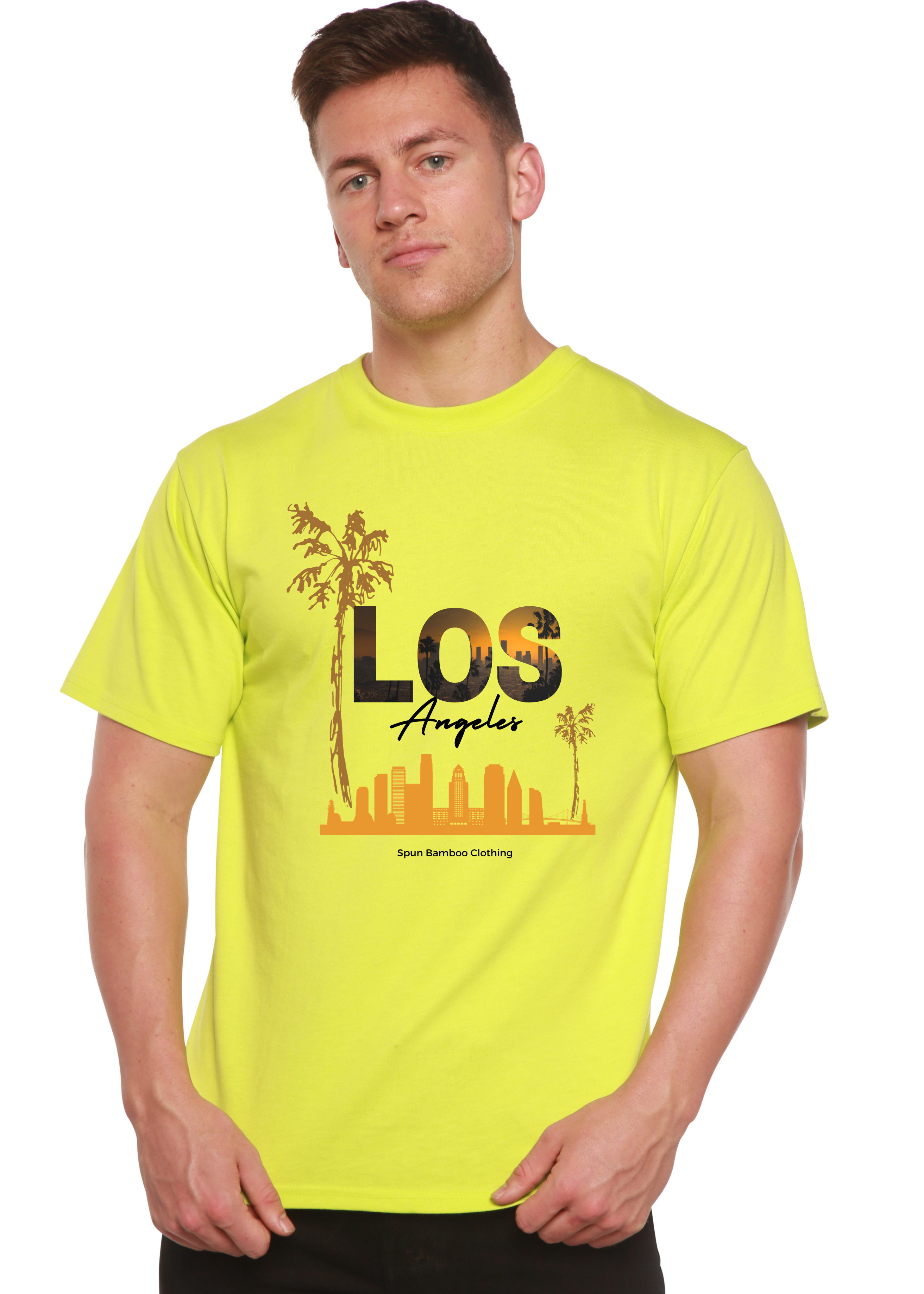 Camiseta gráfica de manga corta de viscosa de bambú/algodón orgánico unisex Los Angeles