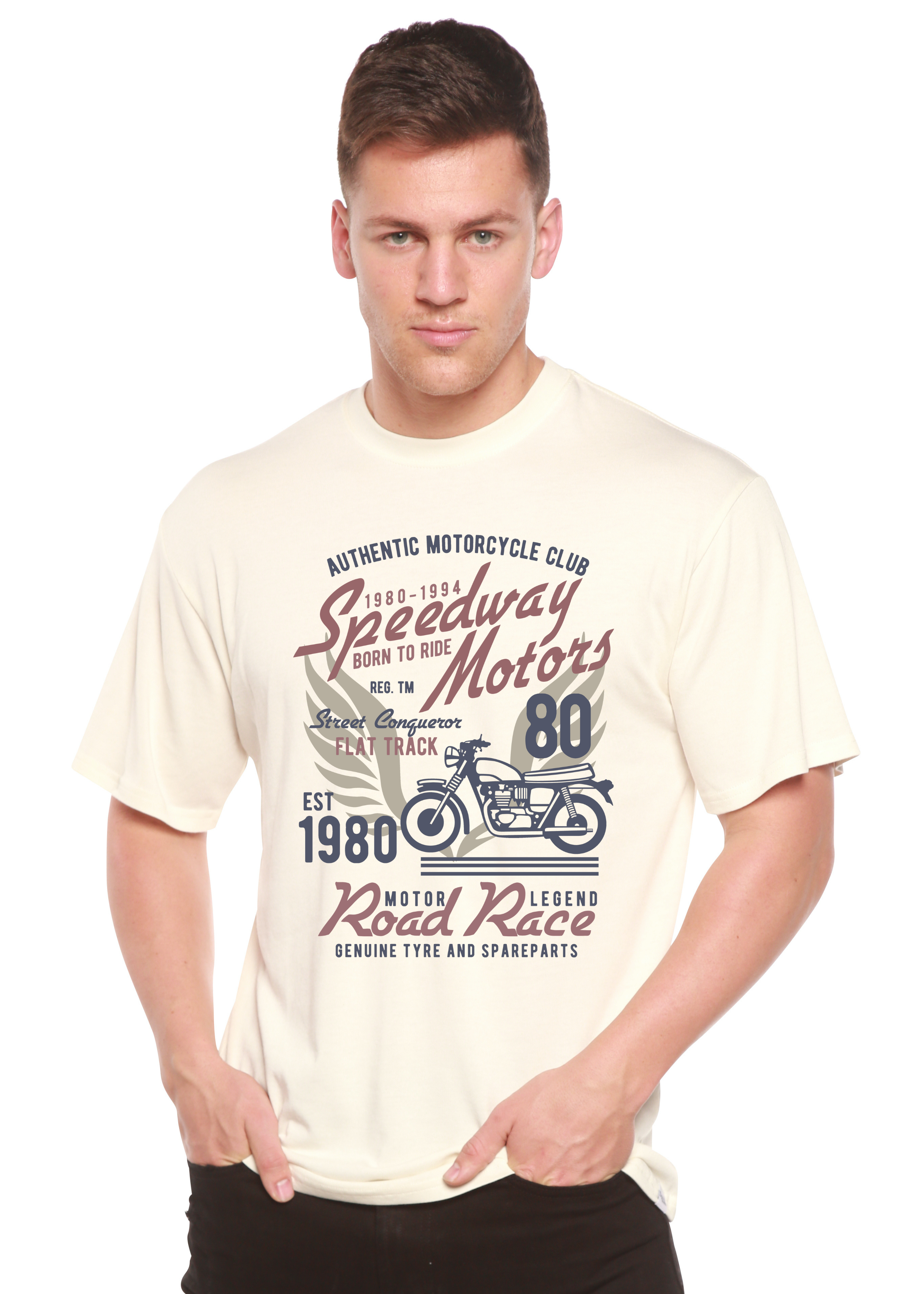 Camiseta gráfica de manga corta de viscosa de bambú/algodón orgánico para hombre Speedway Motor Spun Bamboo®