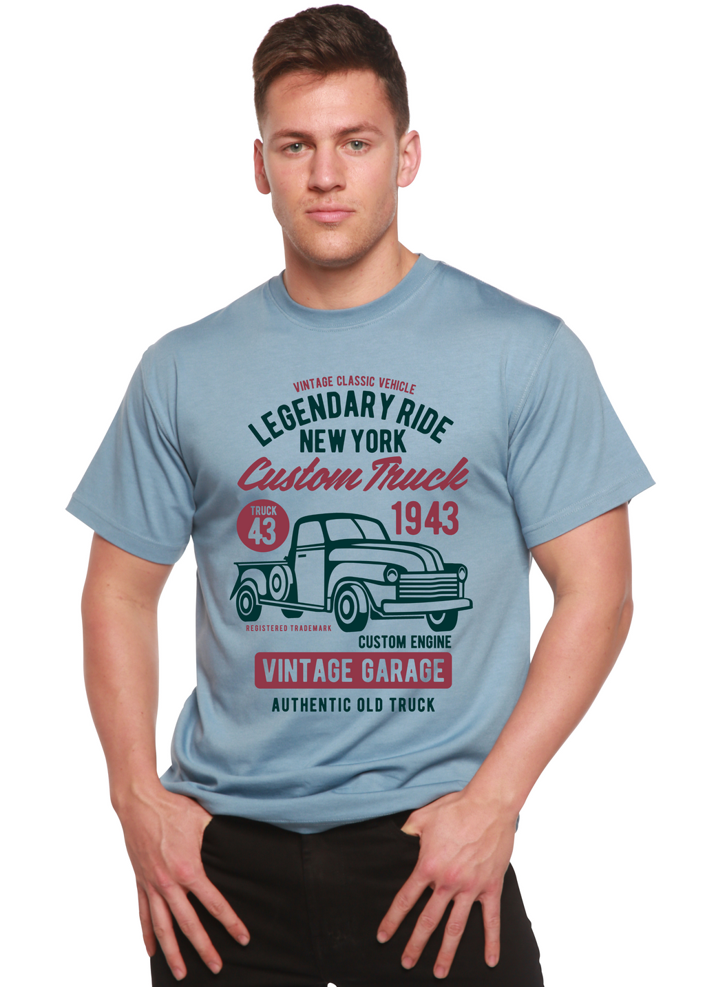 Camiseta gráfica de manga corta Legendary Ride de viscosa de bambú y algodón orgánico para hombre