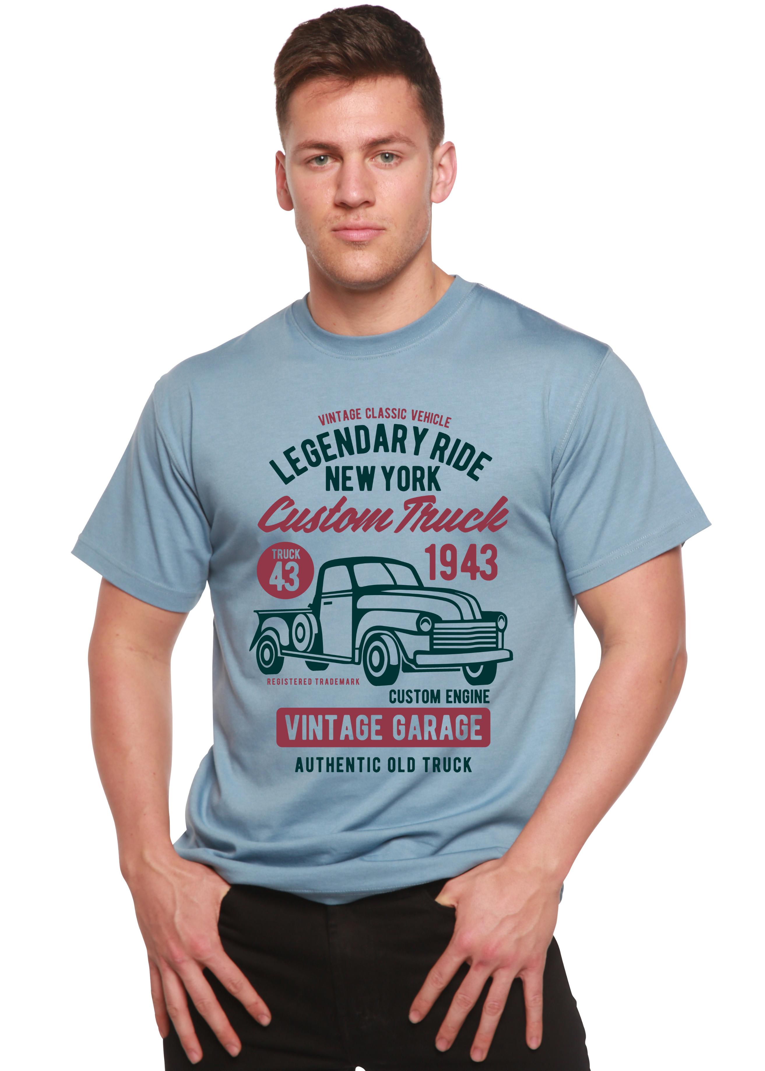 Camiseta gráfica de manga corta Legendary Ride de viscosa de bambú y algodón orgánico para hombre
