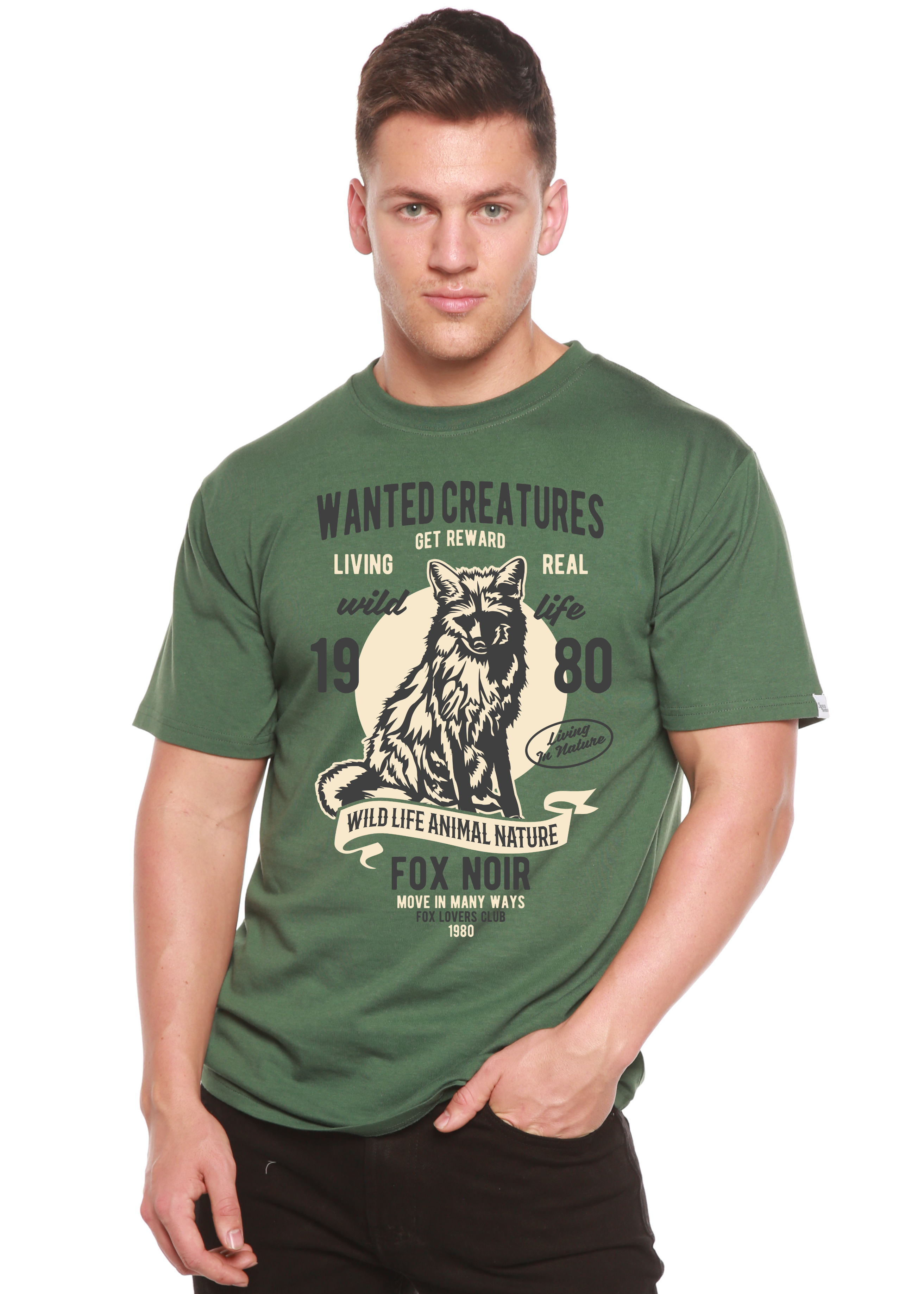 Wanted Creature Spun Bamboo® Camiseta Gráfica de Manga Corta de Bambú Viscosa/Algodón Orgánico para Hombre