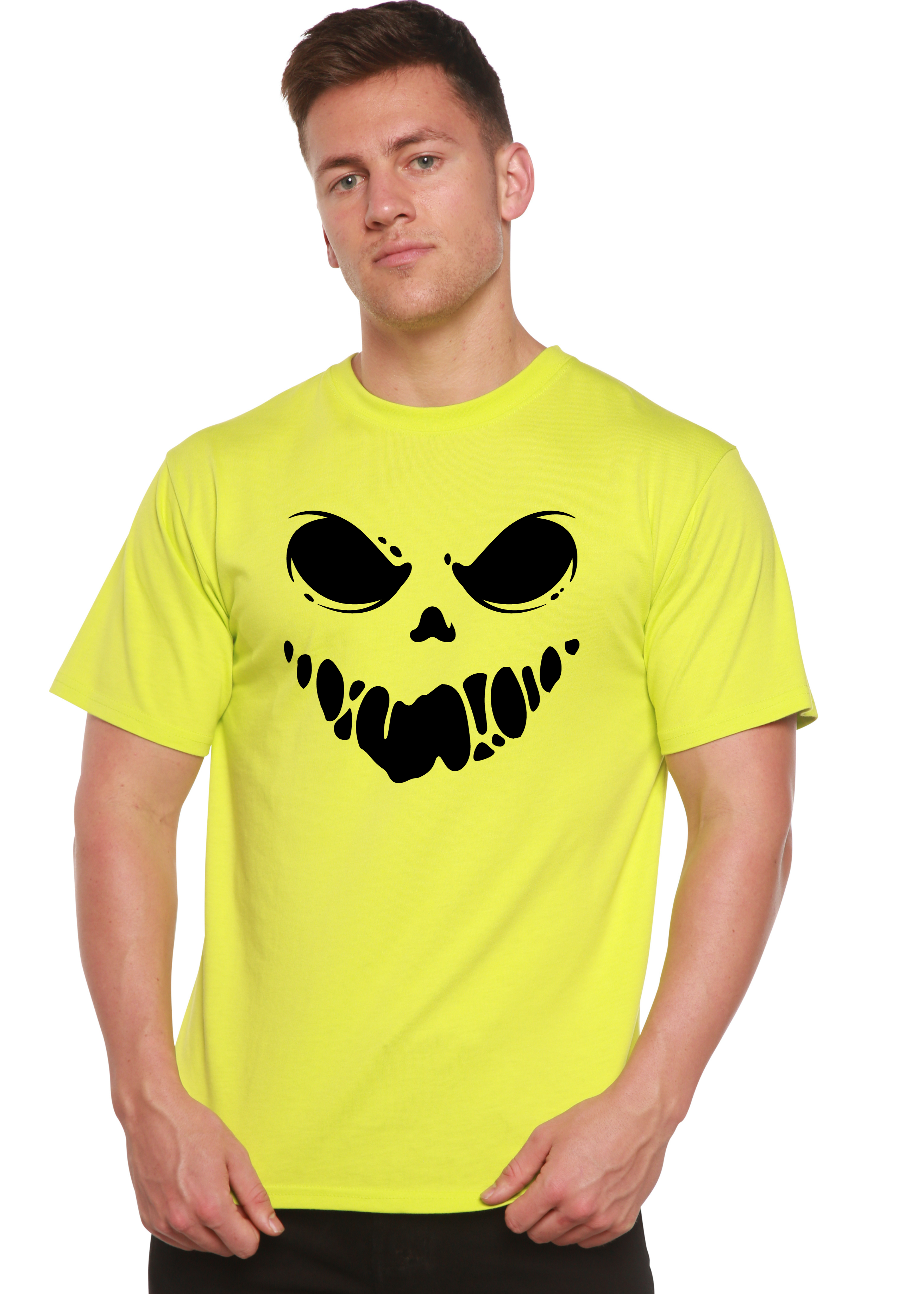 Camiseta gráfica de manga corta de bambú-viscosa/algodón orgánico para hombre "Halloween Boo"