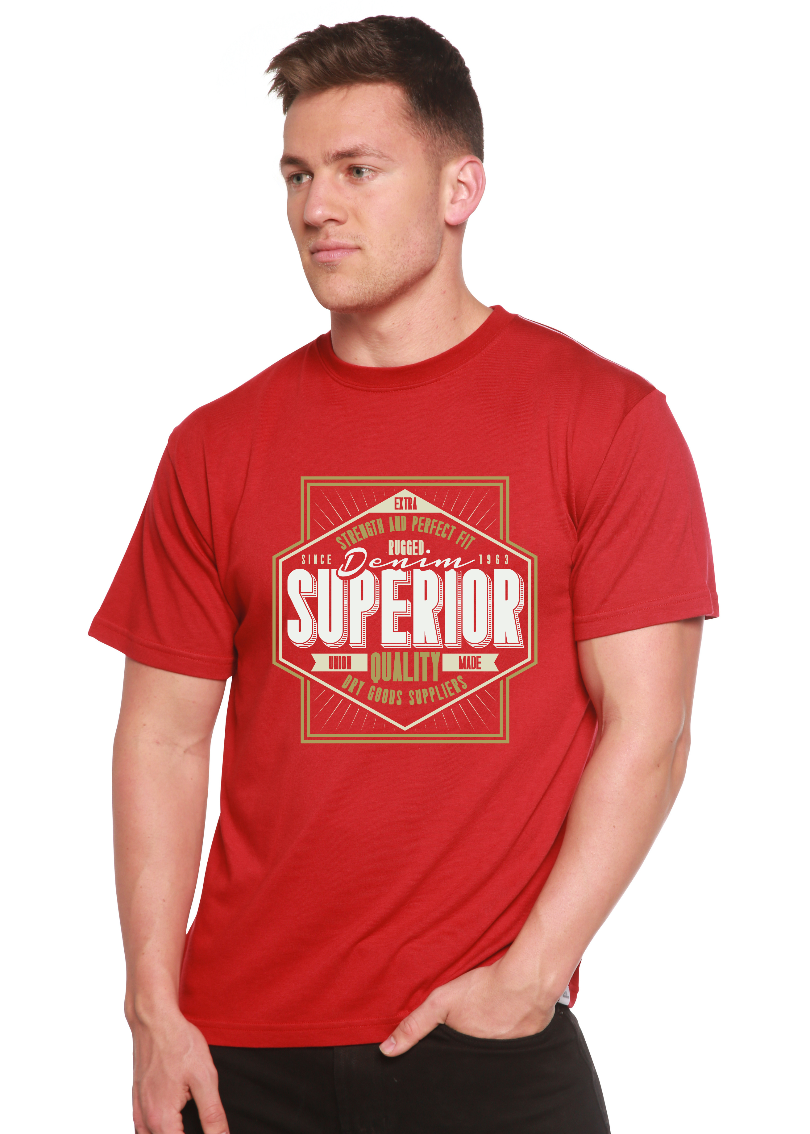Camiseta gráfica de manga corta de bambú/algodón orgánico de calidad superior para hombre