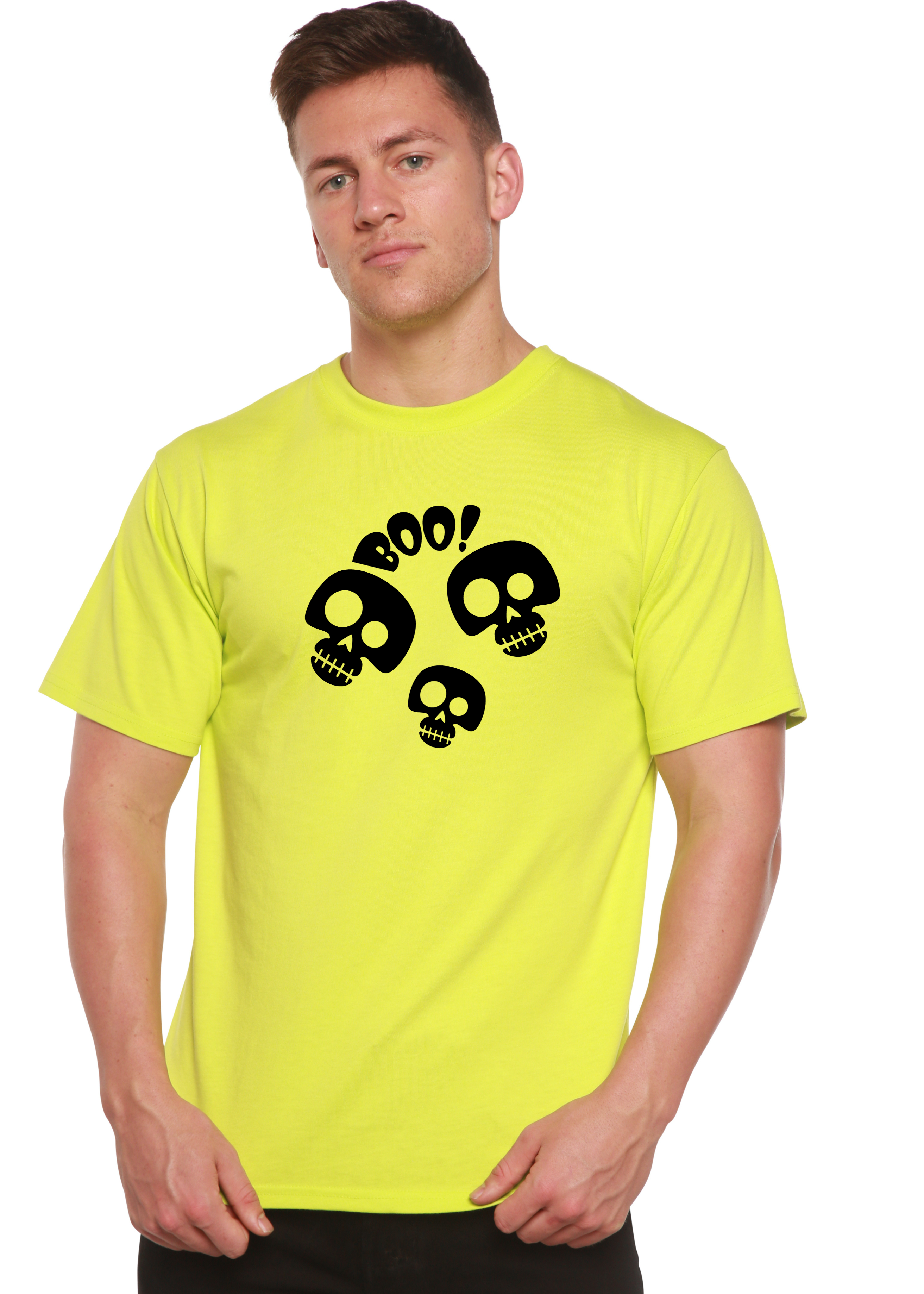 Camiseta gráfica de manga corta de bambú/algodón orgánico unisex "Halloween Boo"