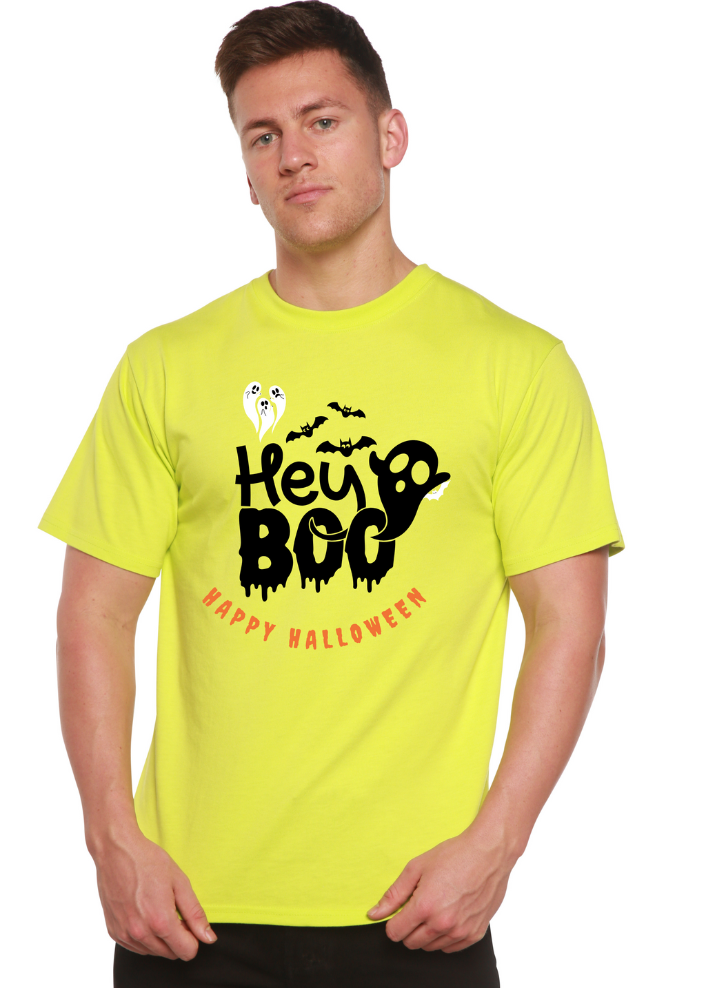 Camiseta gráfica de manga corta de bambú/algodón orgánico Hey Boo para hombre