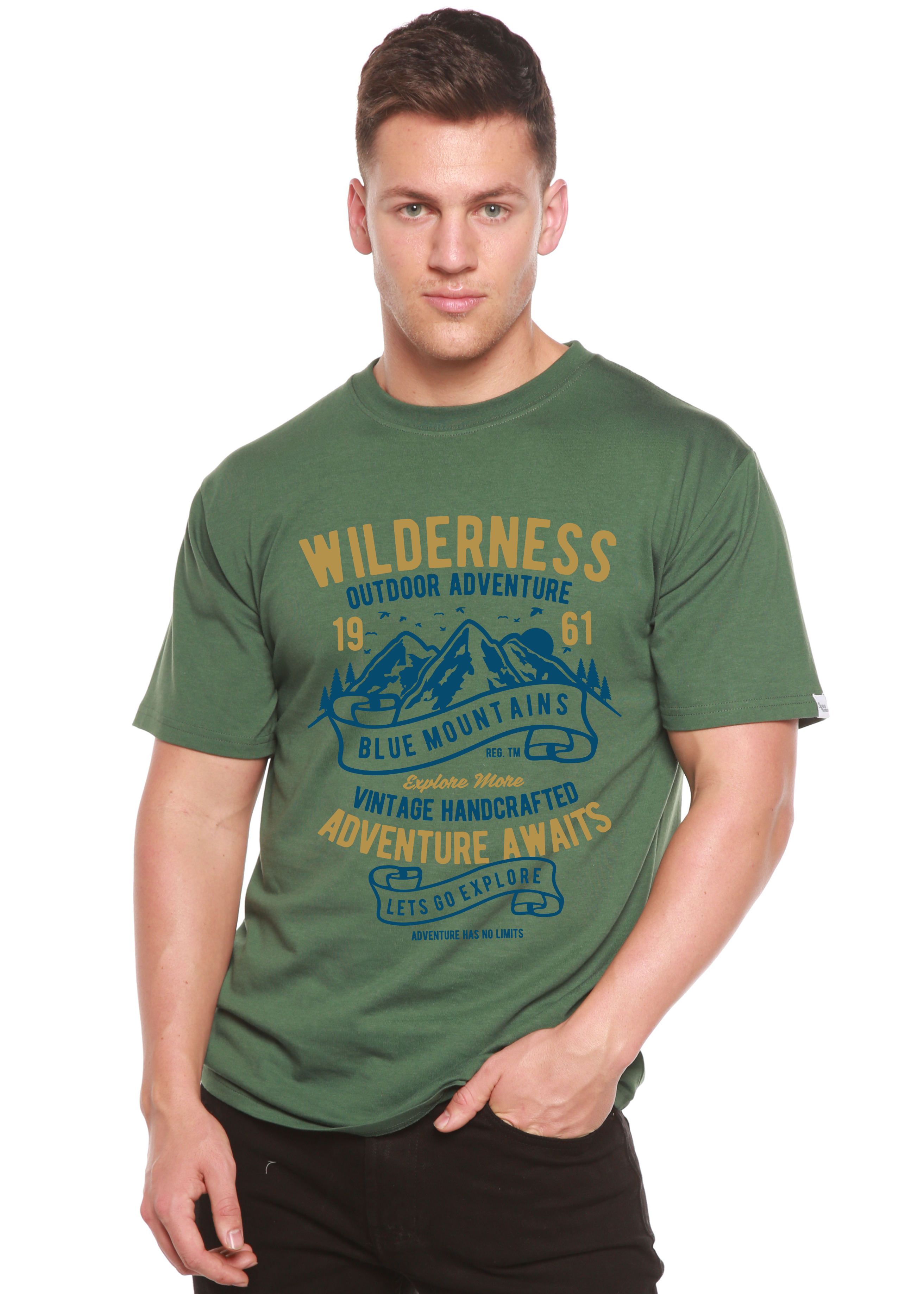 Camiseta gráfica de manga corta de bambú/algodón orgánico Wilderness Spun Bamboo® para hombre