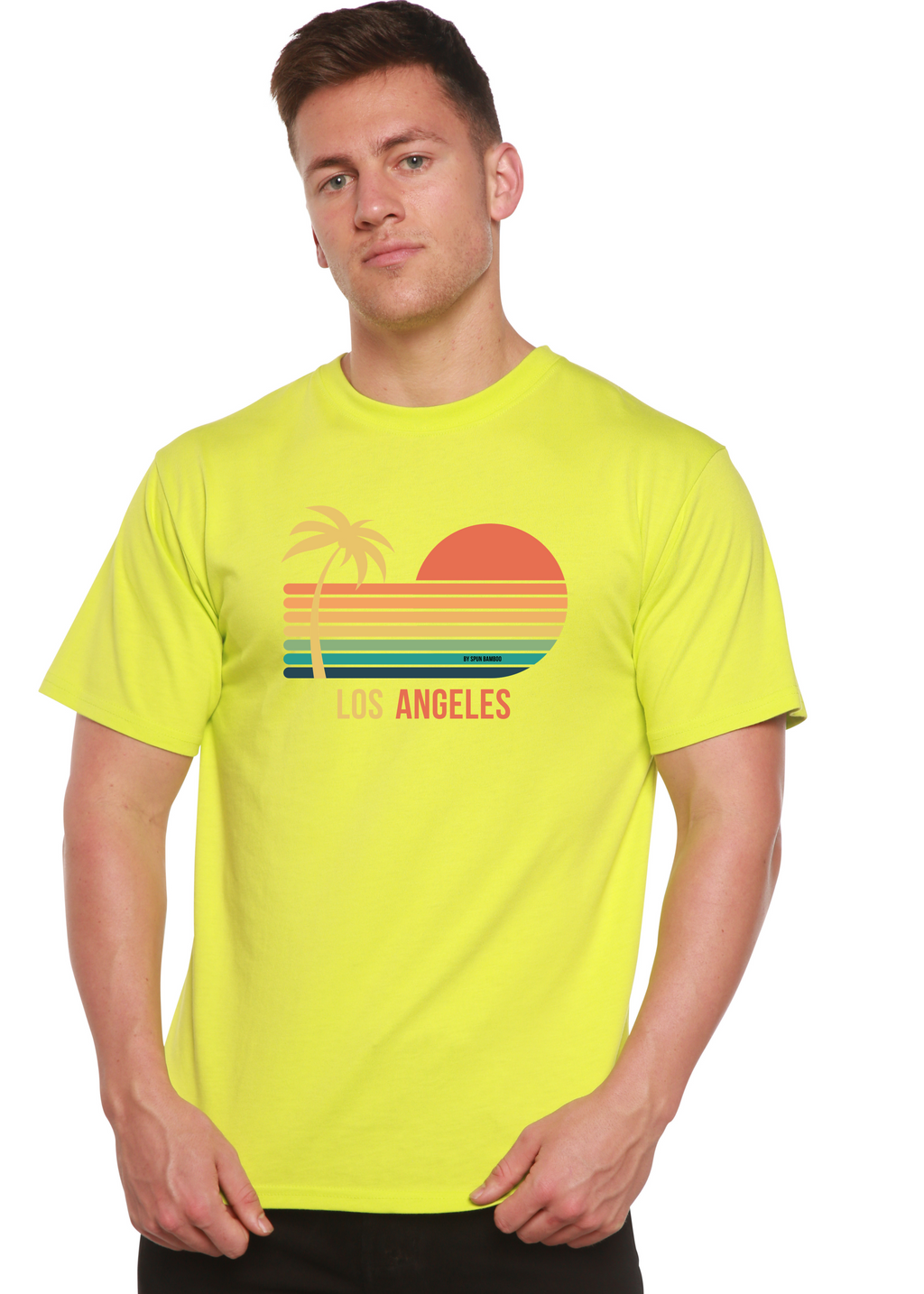 Camiseta gráfica unisex de manga corta Los Angeles de viscosa de bambú/algodón orgánico
