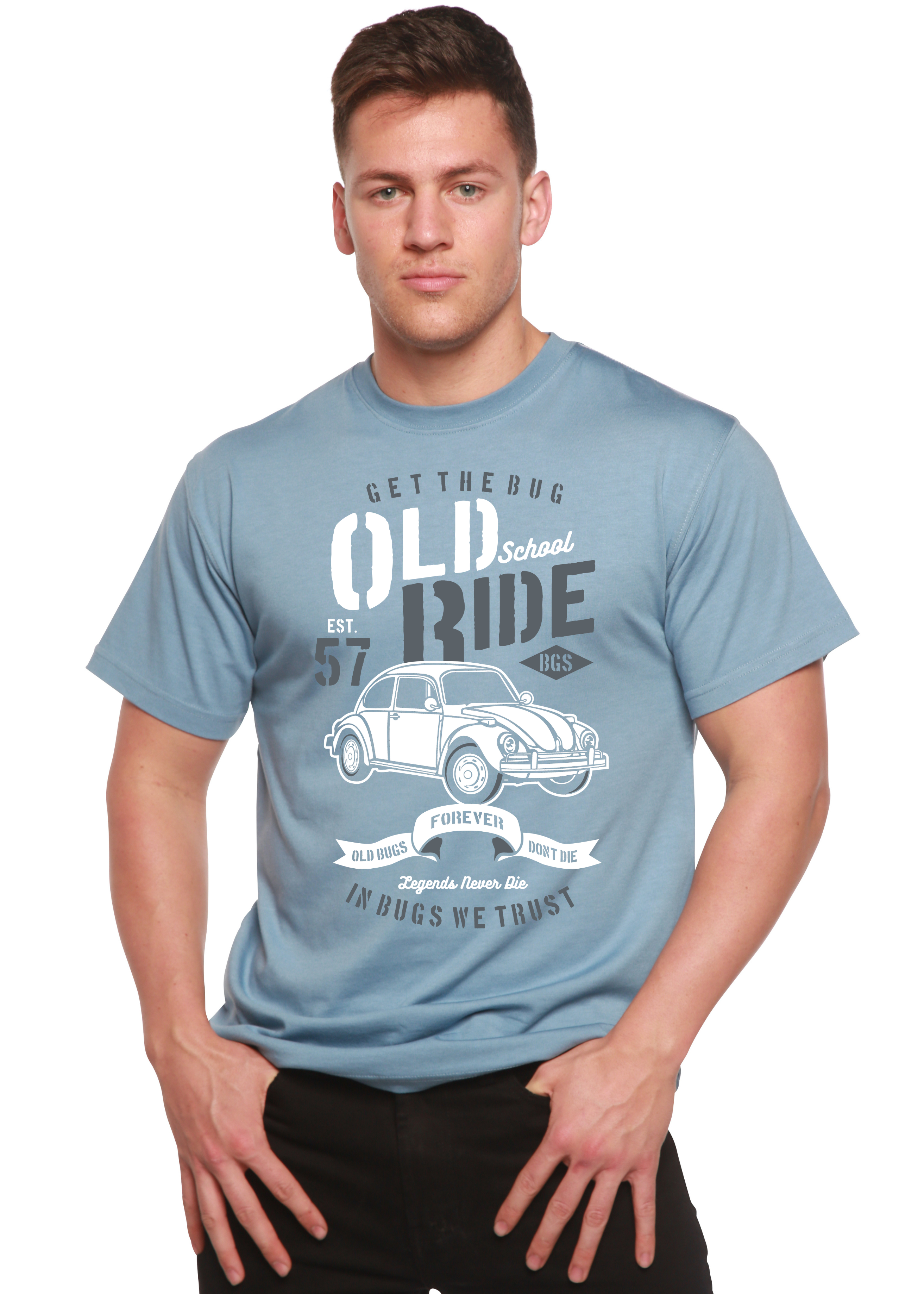Camiseta gráfica de manga corta para hombre Old School Ride Spun Bamboo® de viscosa de bambú/algodón orgánico