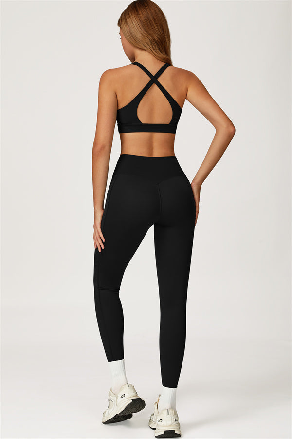 Conjunto de dos piezas de top deportivo y leggings Glacier