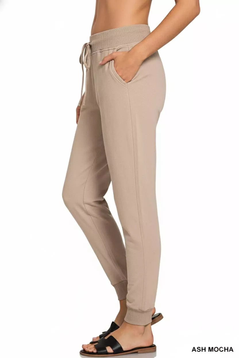 Drawstring Cotton Joggers with Pockets