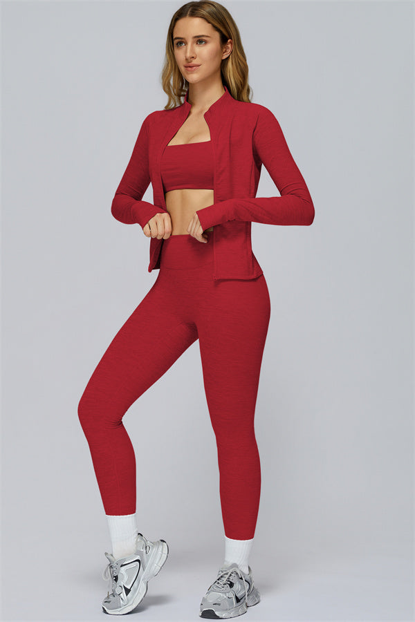 The Radiance Jacket Sports Bra Leggings 3-Piece Set