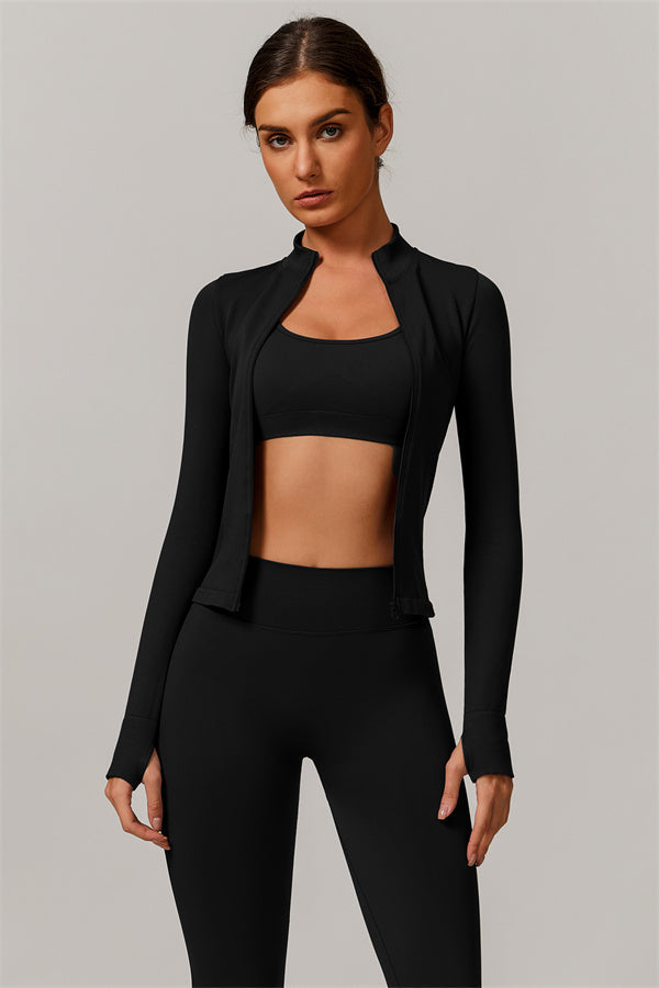 Conjunto de 3 piezas Nova Luxe: chaqueta, sujetador deportivo y leggings