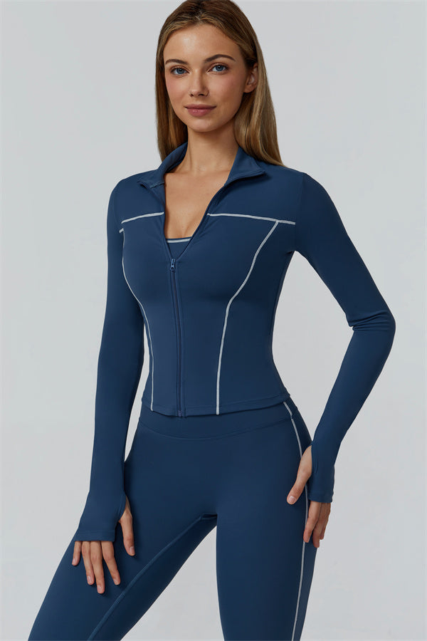 El conjunto de 3 piezas de leggings y sujetador deportivo con cremallera Venus