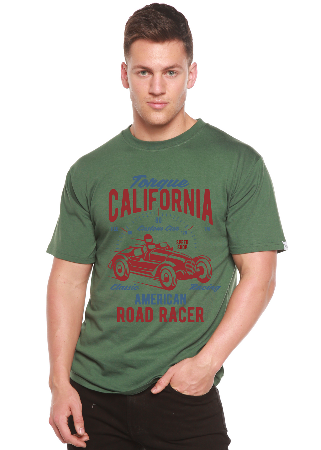 Torque California Spun Bamboo® Camiseta Gráfica de Manga Corta de Bambú Viscosa/Algodón Orgánico para Hombre