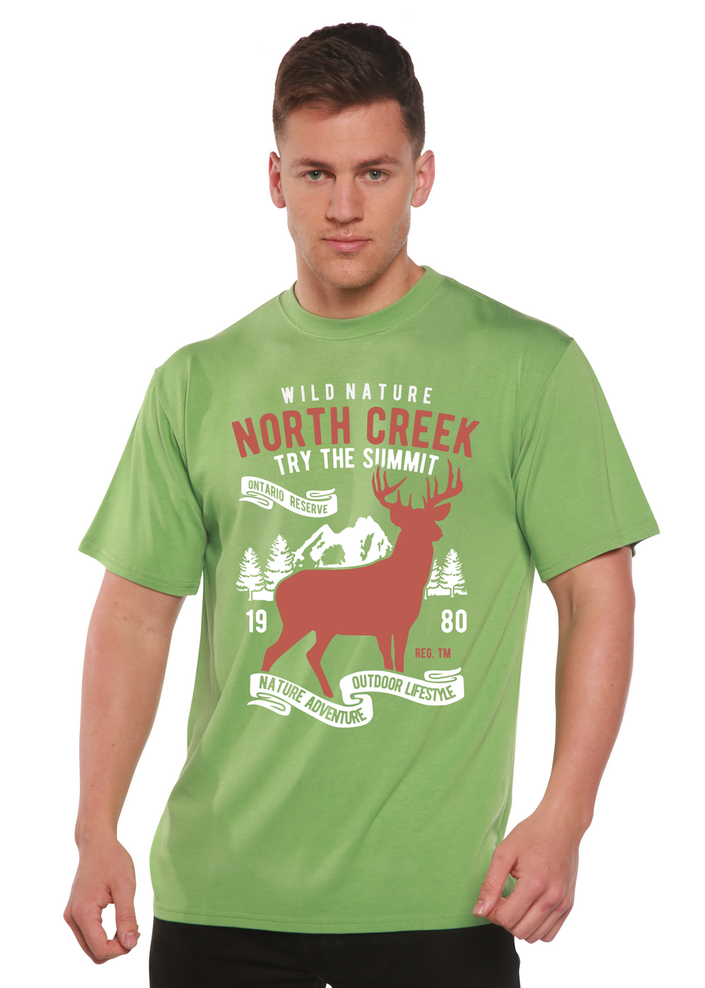 Camiseta gráfica de manga corta de bambú/algodón orgánico Spun Bamboo® de North Creek para hombre