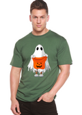 Camiseta Gráfica de Manga Corta para Hombre "Boo Halloween" de Viscosa de Bambú/Algodón Orgánico