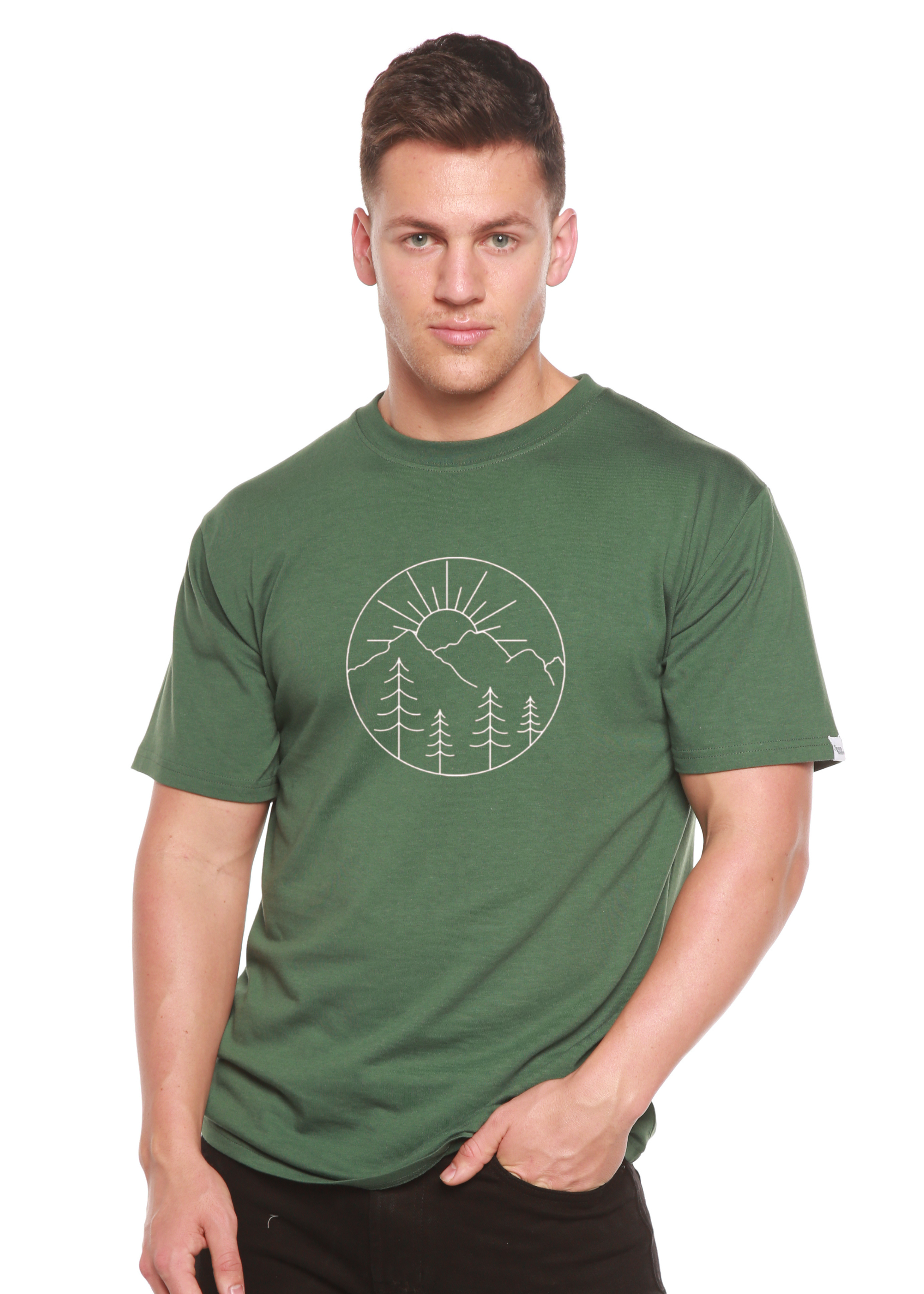 Camiseta gráfica de manga corta de bambú/algodón orgánico para hombre "Nature Lover"