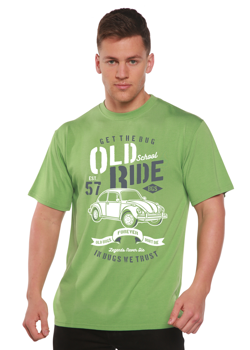 Camiseta gráfica de manga corta para hombre Old School Ride Spun Bamboo® de viscosa de bambú/algodón orgánico