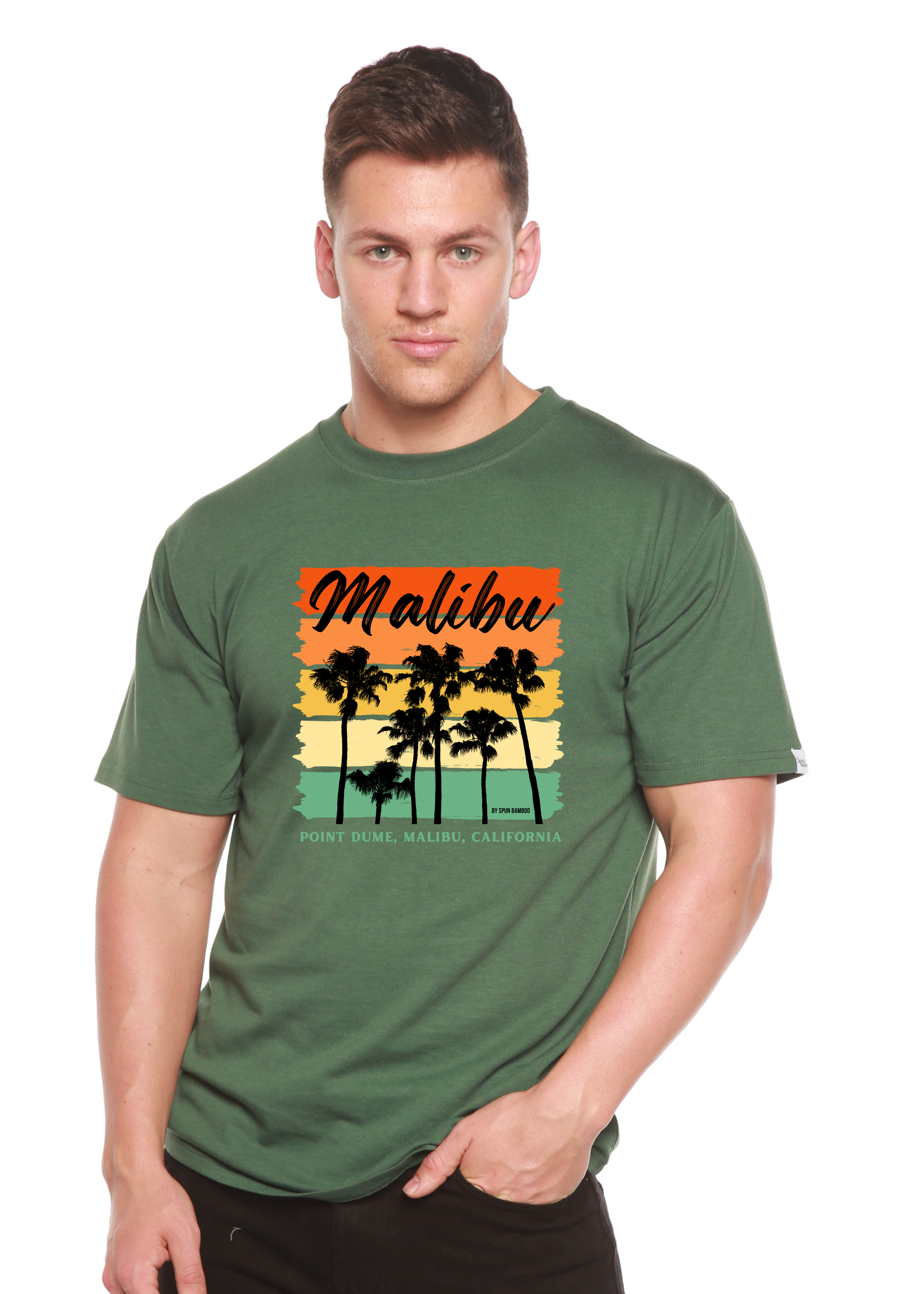 Camiseta de manga corta con gráfico de bambú viscosa/algodón orgánico unisex Malibu