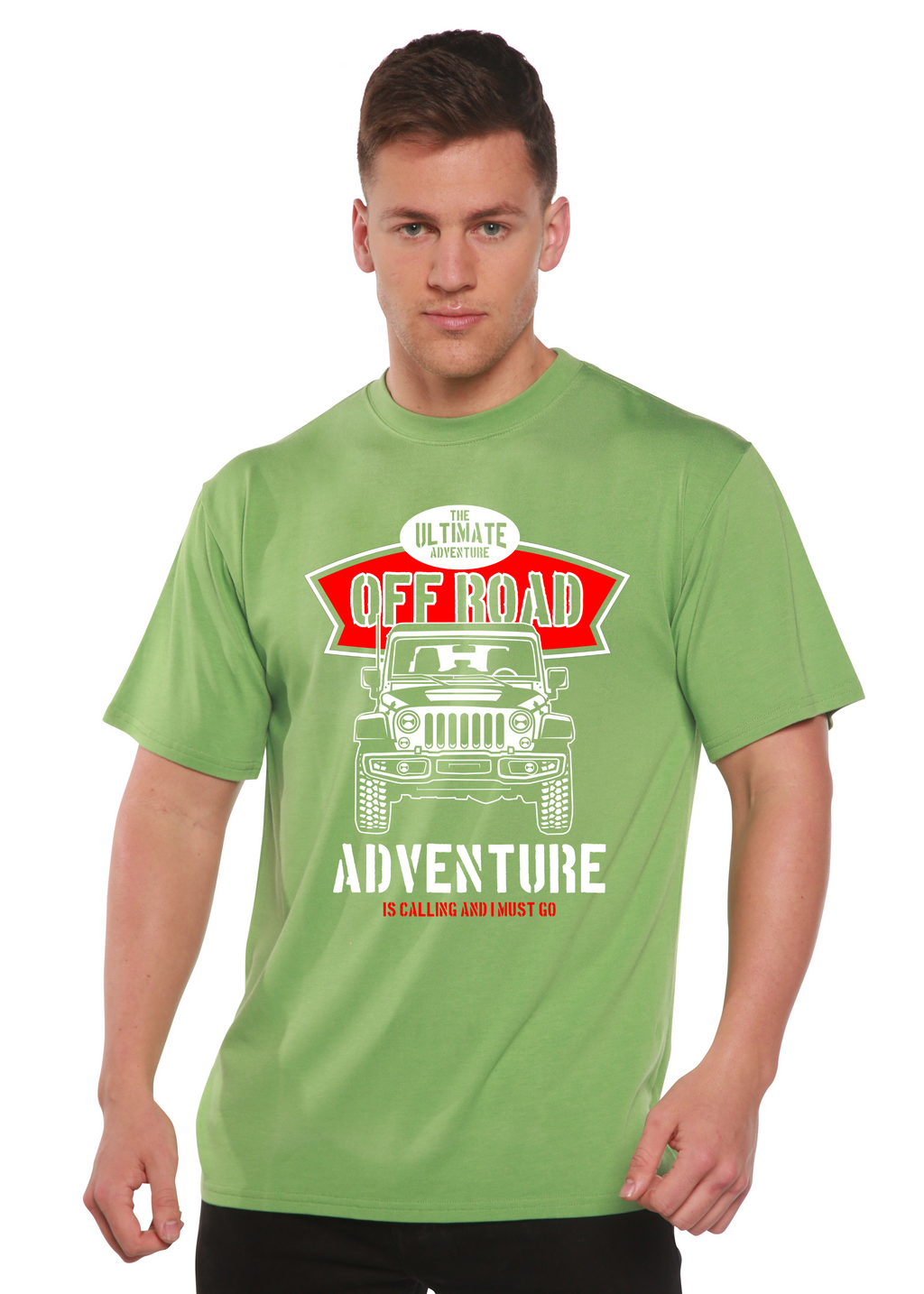 Camiseta gráfica de manga corta Off Road Spun Bamboo® de viscosa de bambú/algodón orgánico para hombre