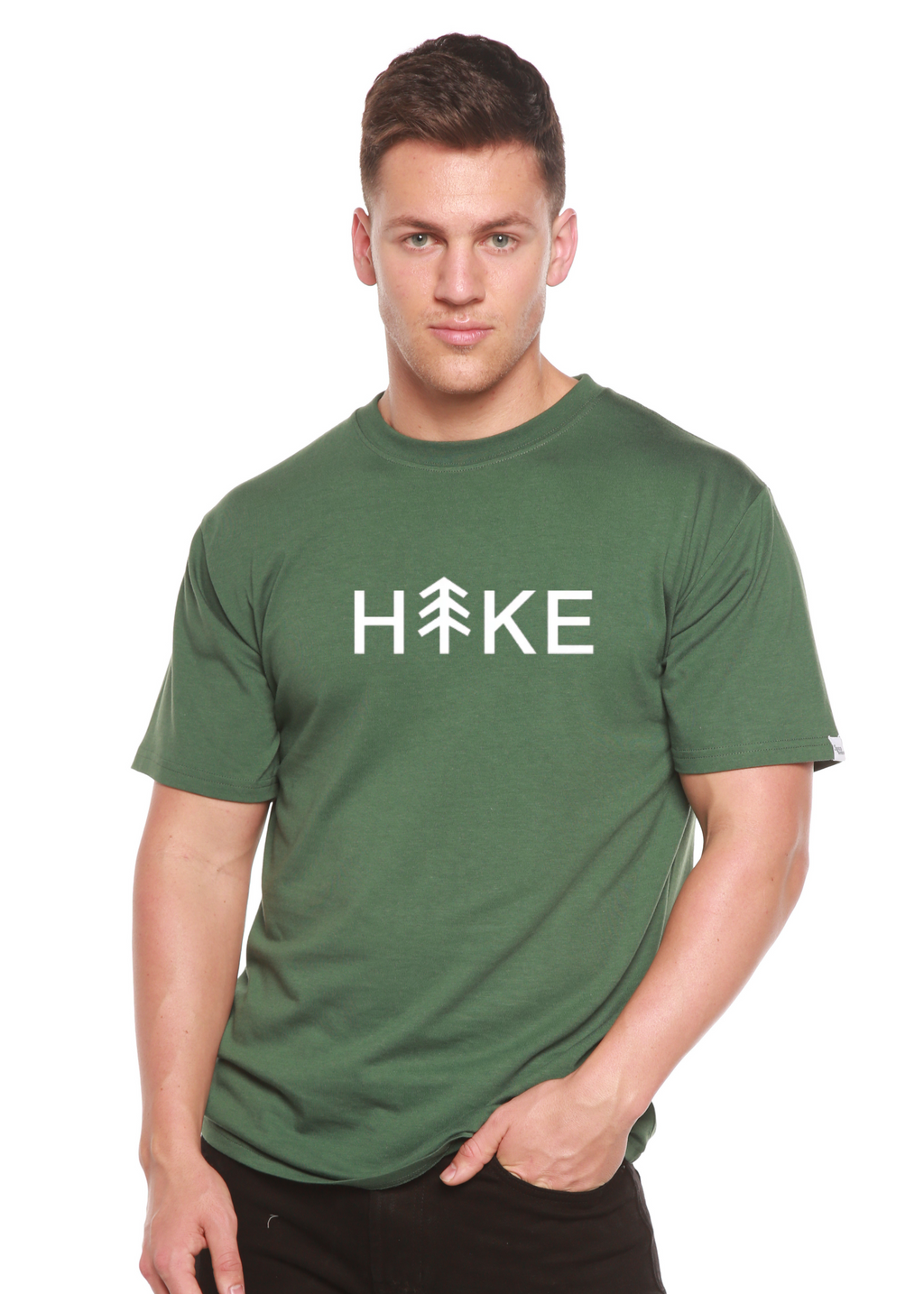 Camiseta gráfica de manga corta Hike para hombre de bambú viscosa/algodón orgánico