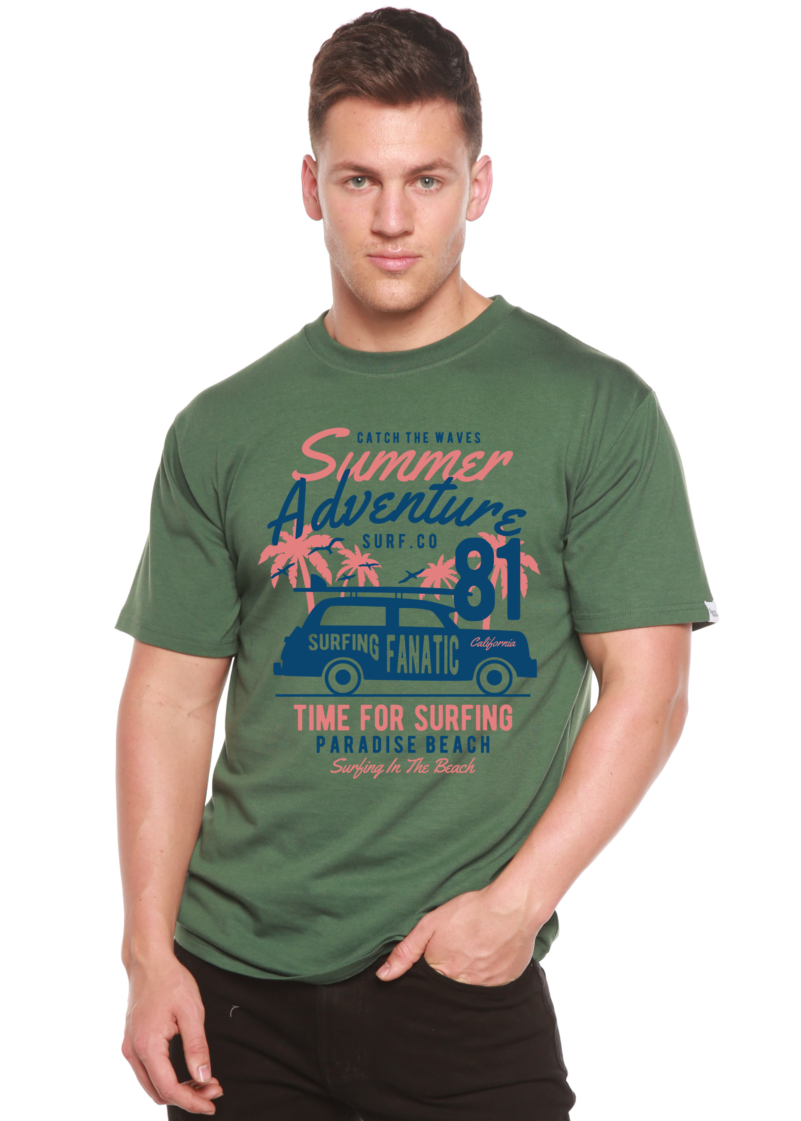 Camiseta gráfica de manga corta de viscosa de bambú/algodón orgánico para hombre Sammer Adventure Spun Bamboo®
