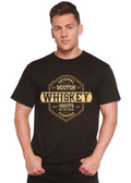 Camiseta de manga corta Whiskey de viscosa de bambú/algodón orgánico con diseño gráfico para hombre