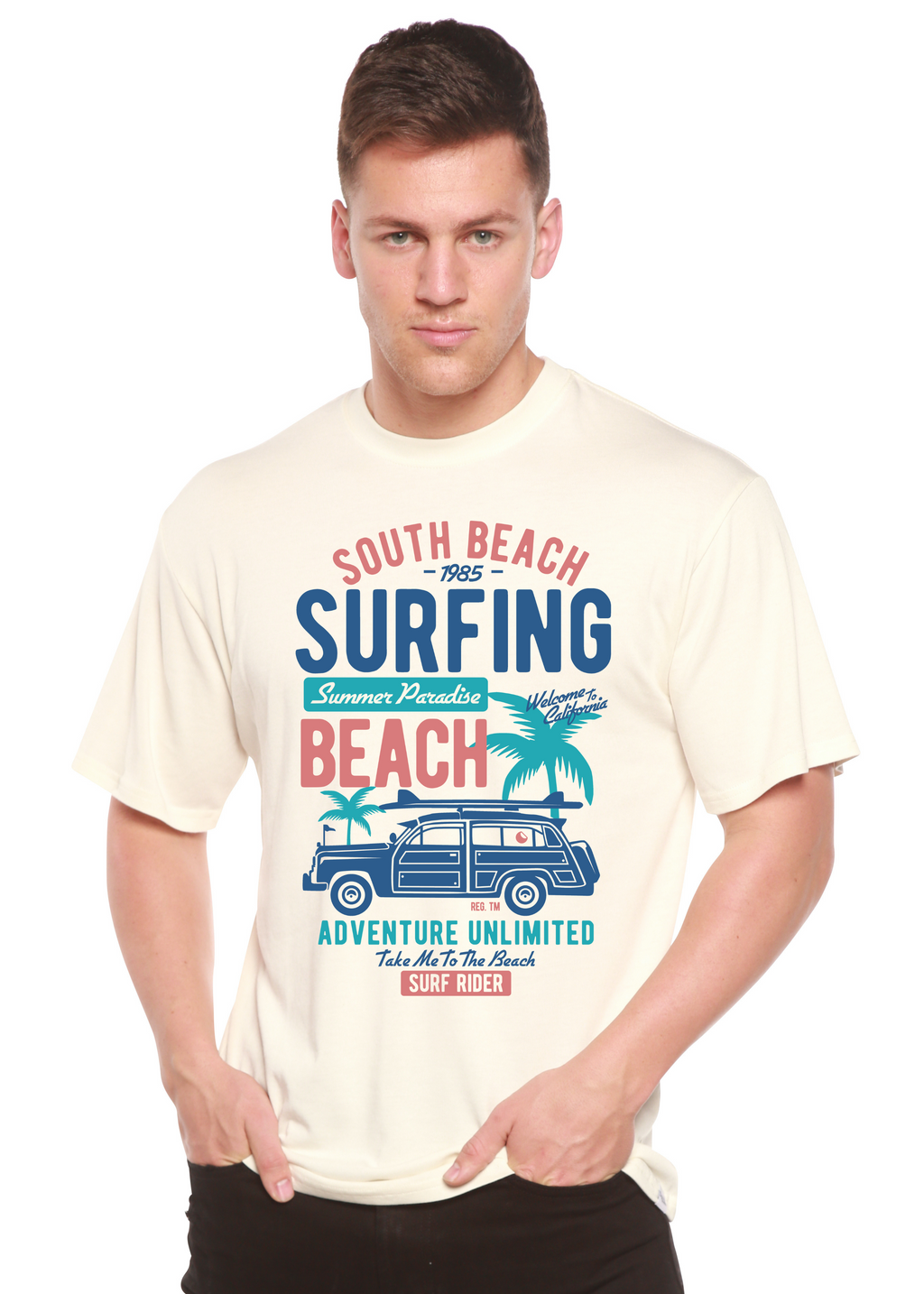 Camiseta gráfica de manga corta de viscosa de bambú y algodón orgánico South Beach Spun Bamboo® para hombre