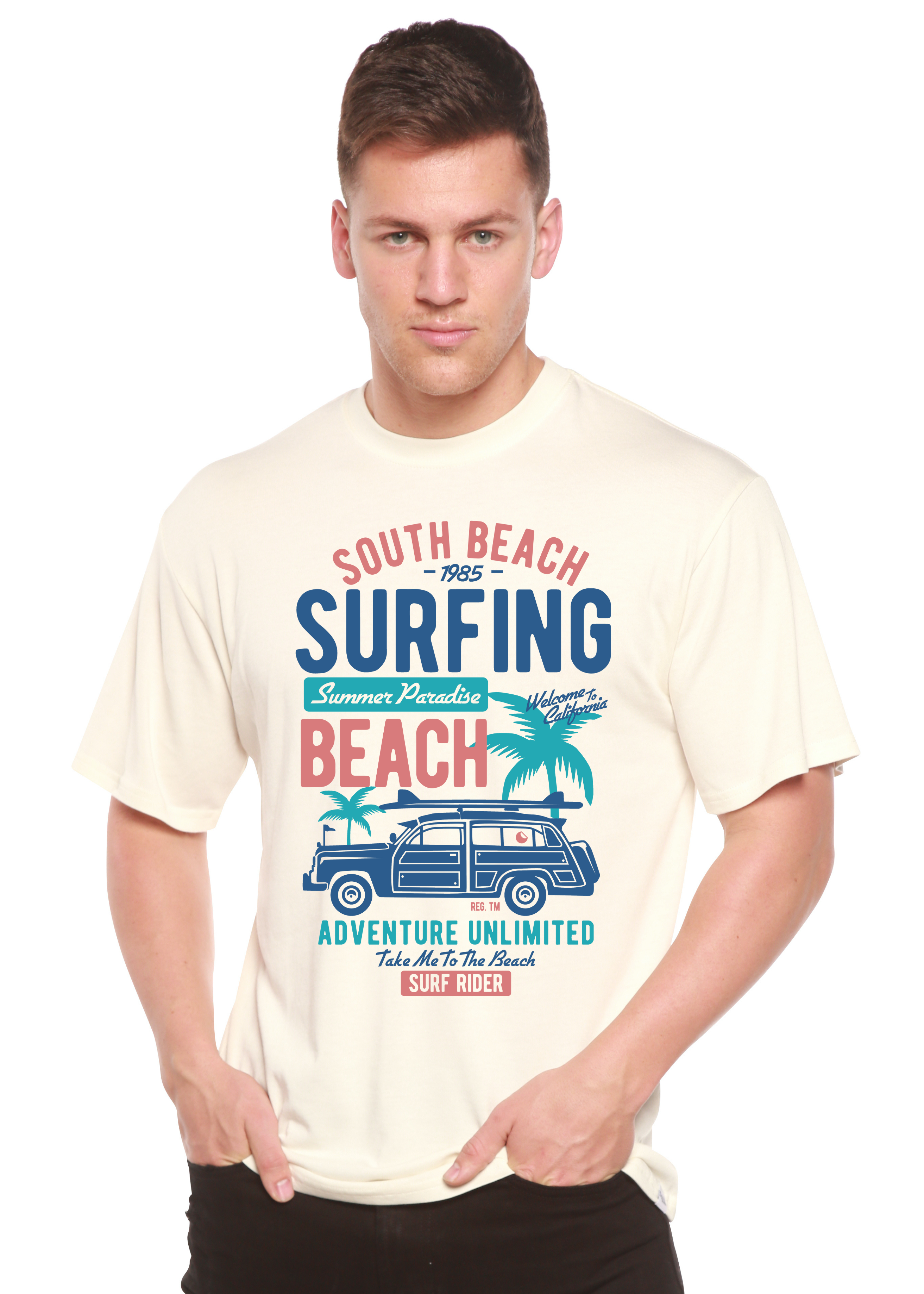 Camiseta gráfica de manga corta de viscosa de bambú y algodón orgánico South Beach Spun Bamboo® para hombre