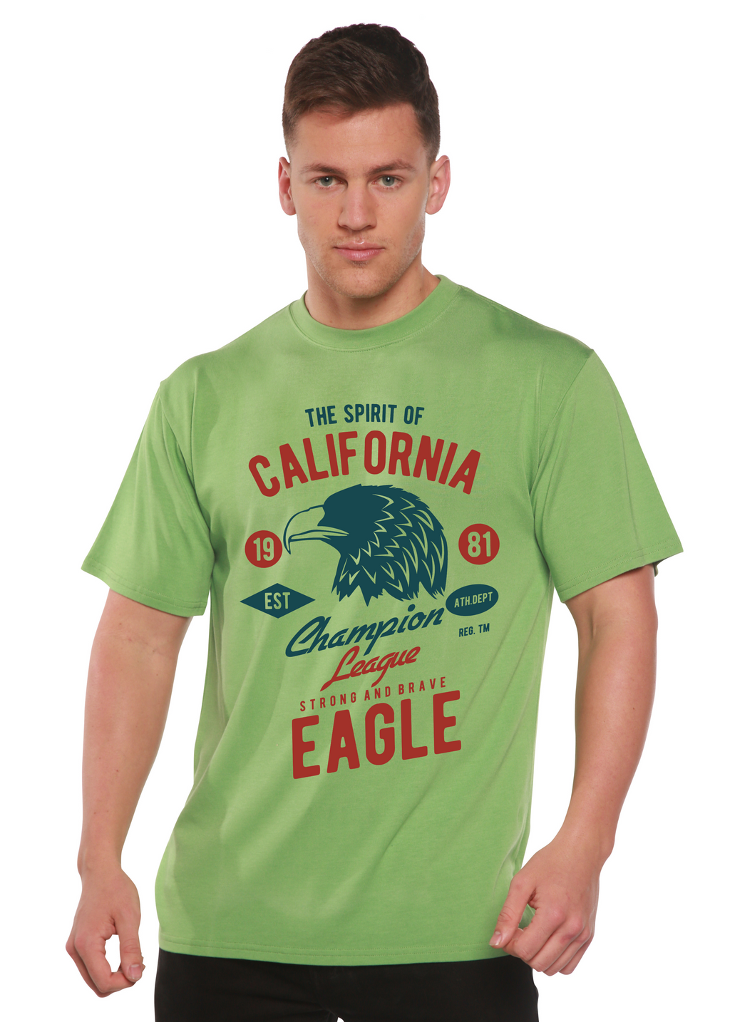 Camiseta gráfica de manga corta de viscosa de bambú y algodón orgánico para hombre The Spirit of Spun Bamboo®