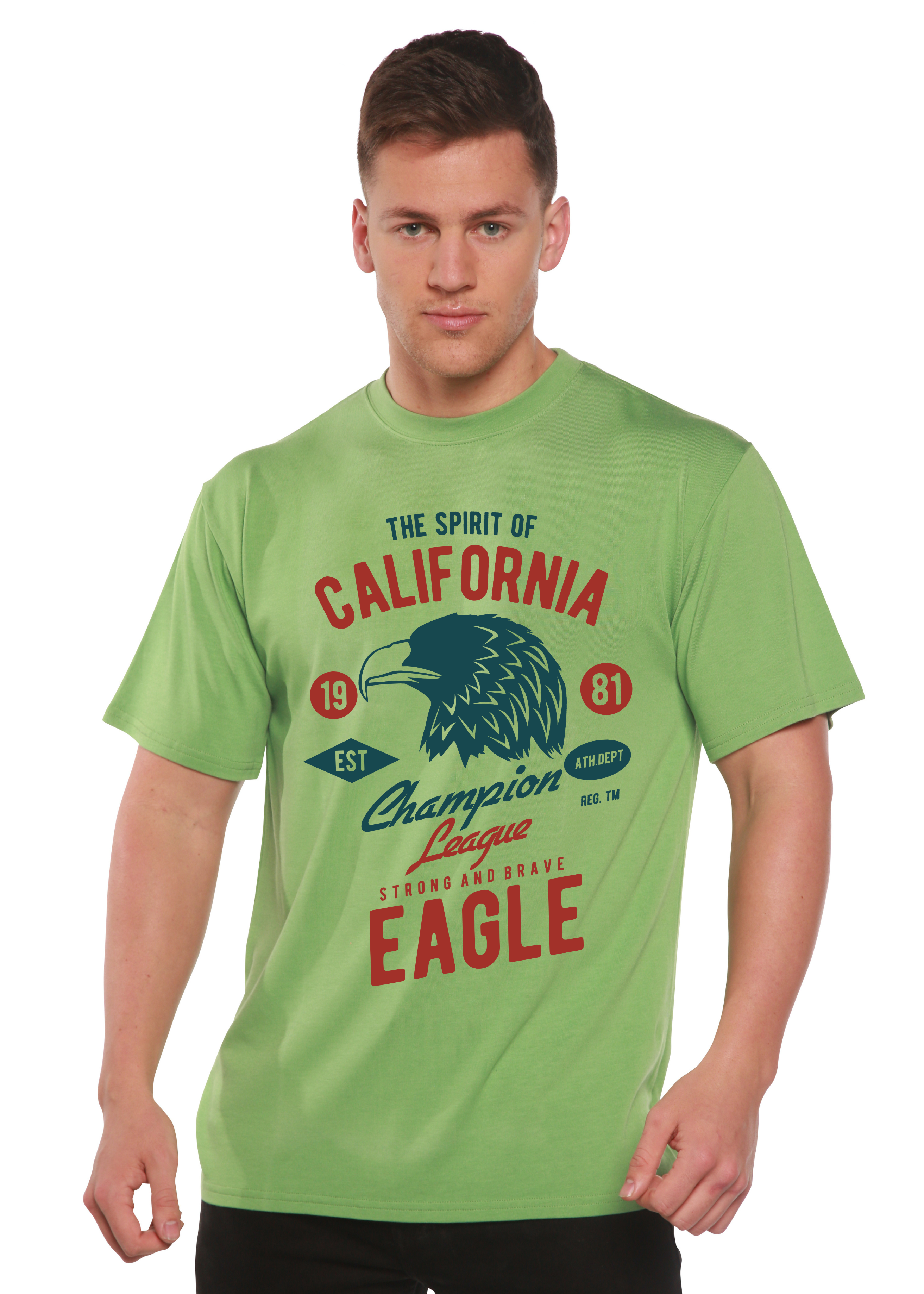 Camiseta gráfica de manga corta de viscosa de bambú y algodón orgánico para hombre The Spirit of Spun Bamboo®