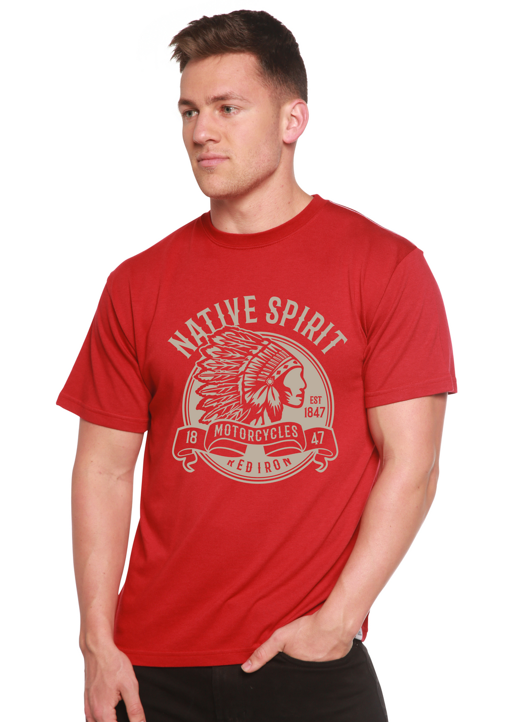 Camiseta gráfica de manga corta Native Spirit Spun Bamboo® de viscosa de bambú/algodón orgánico para hombre