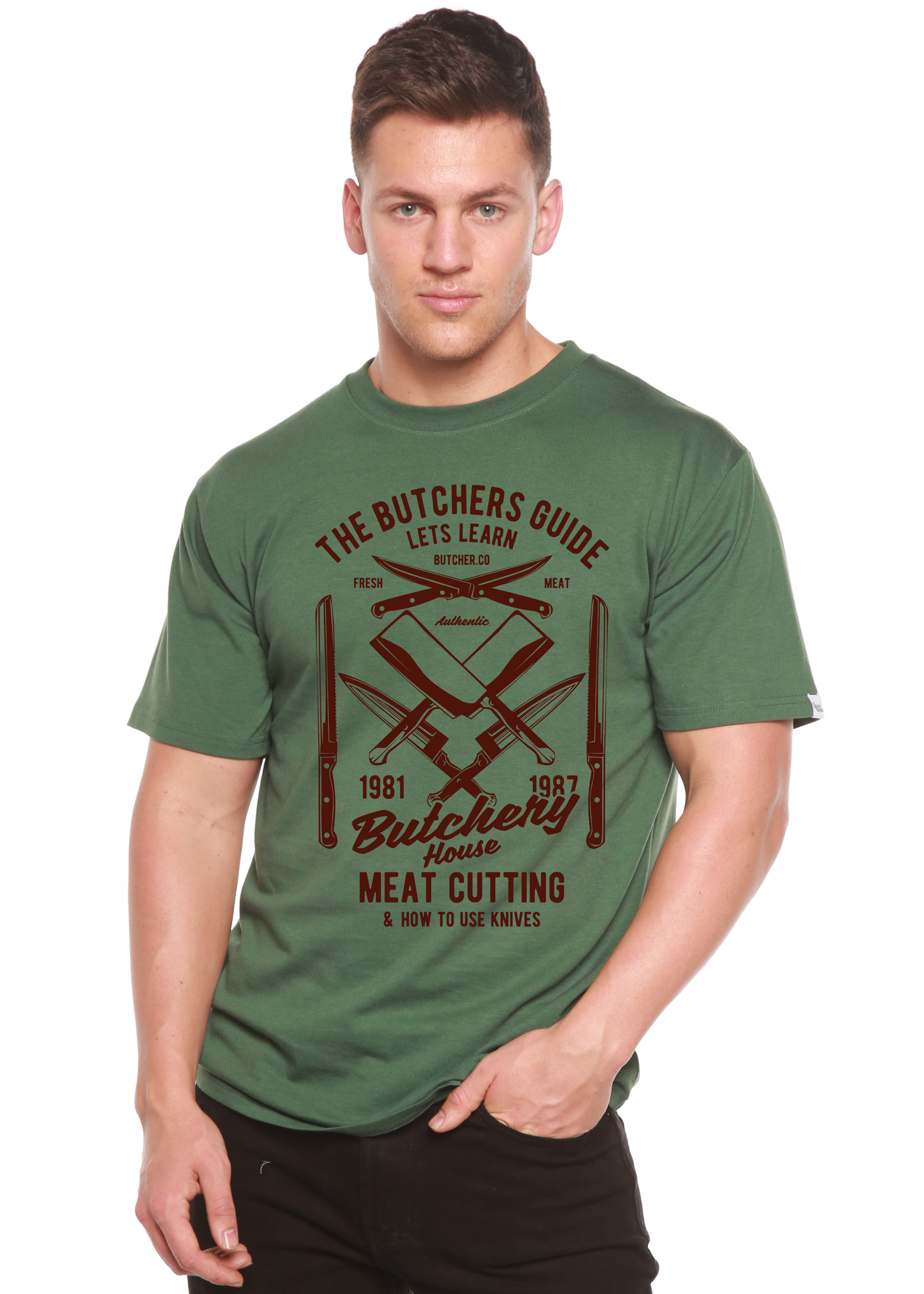 Camiseta gráfica de manga corta de bambú/algodón orgánico para hombre Butchery House