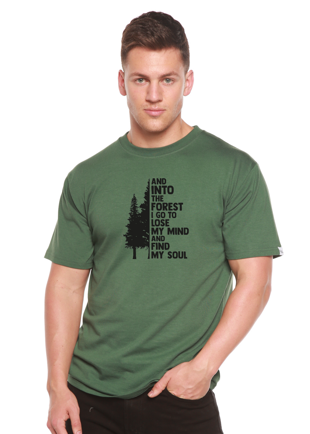 Y al bosque voy Camiseta gráfica de manga corta de bambú-viscosa/algodón orgánico para hombre