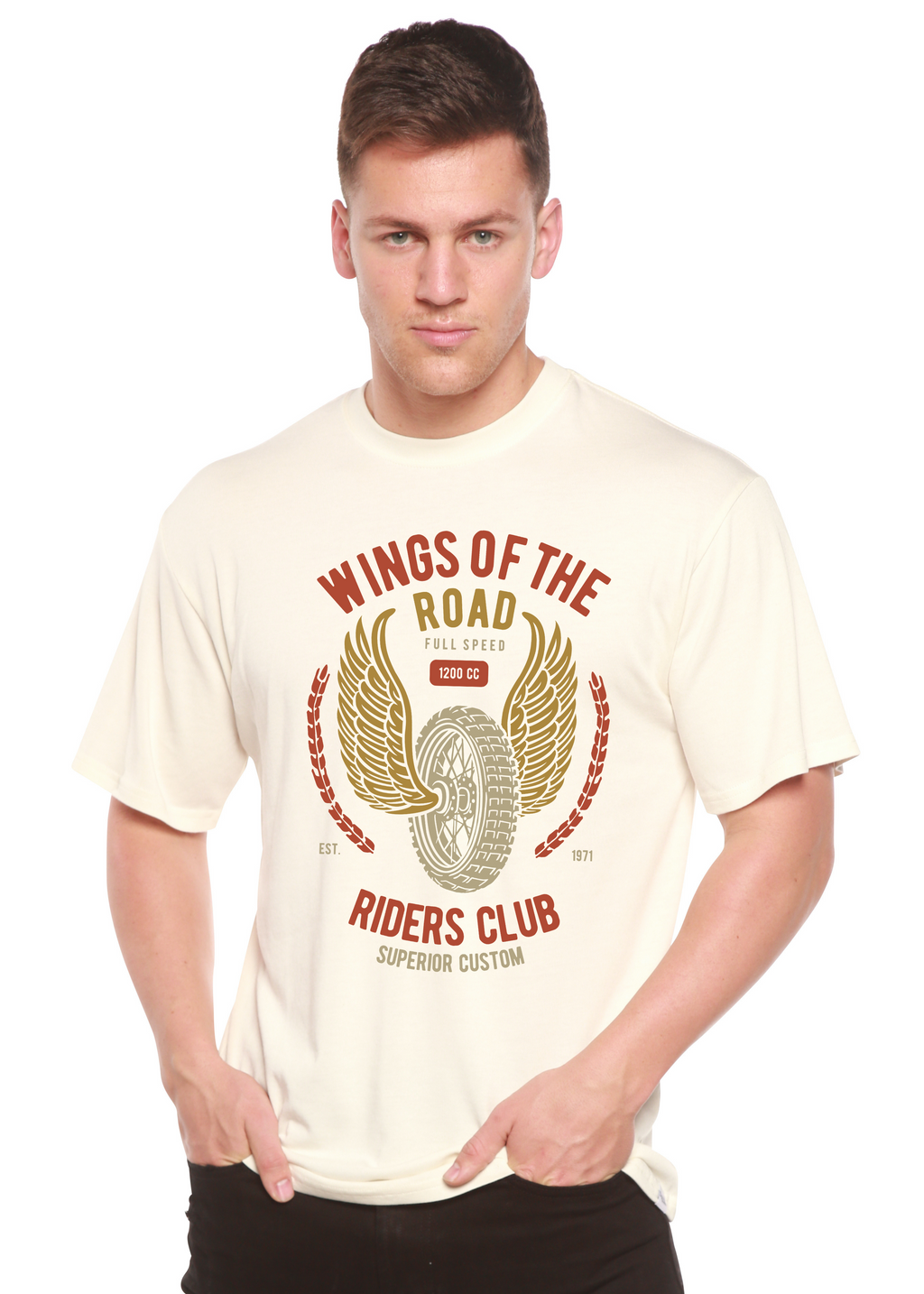 Camiseta Gráfica de Manga Corta Wings Of The Road Spun Bamboo® para Hombre, de Viscosa de Bambú/Algodón Orgánico