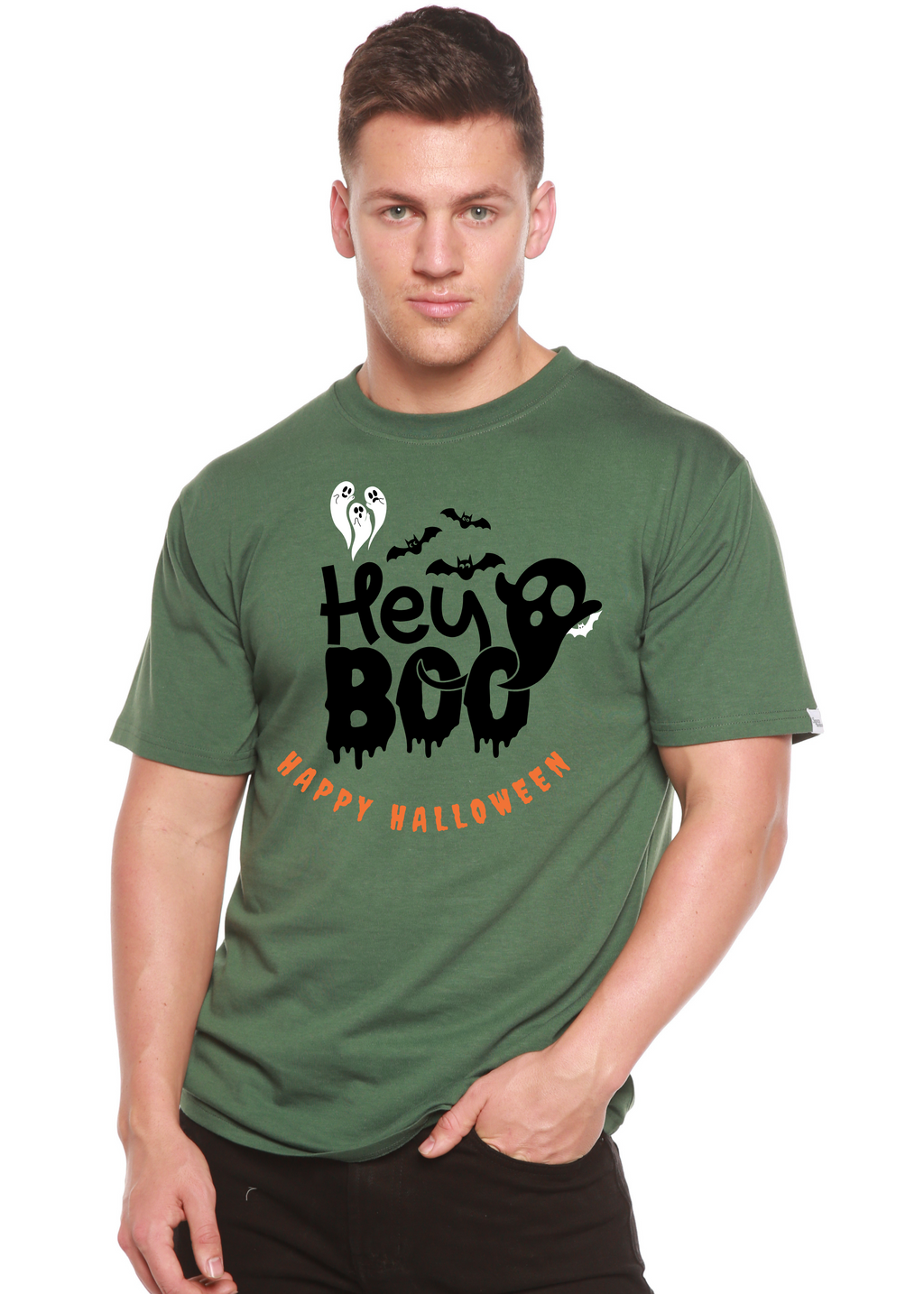 Camiseta gráfica de manga corta de bambú/algodón orgánico Hey Boo para hombre