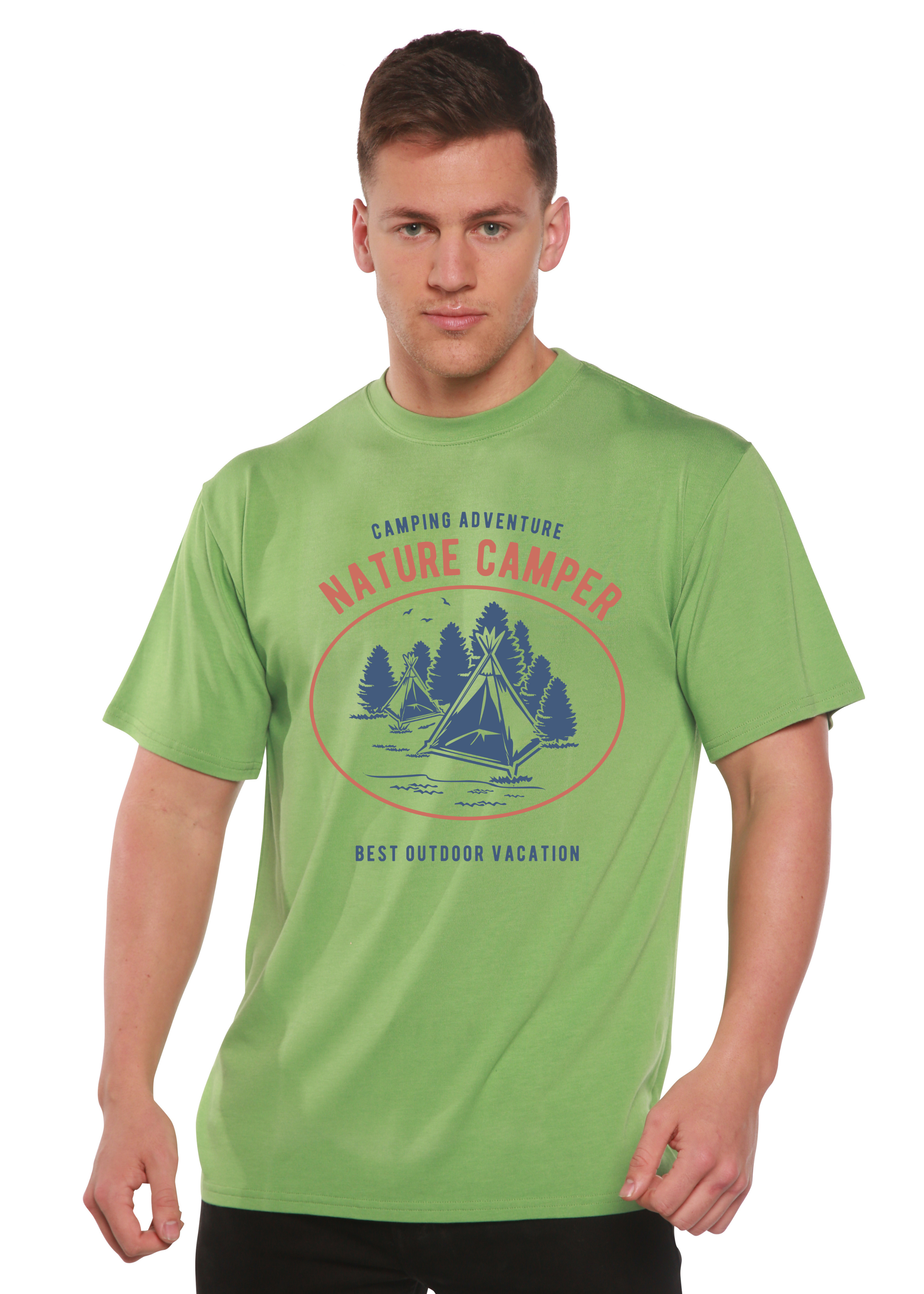 Camiseta gráfica Nature Camper Spun Bamboo® de manga corta de viscosa de bambú y algodón orgánico para hombre