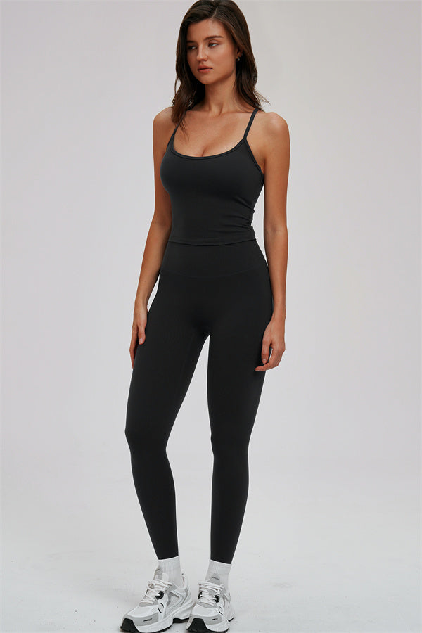 Conjunto de dos piezas de top deportivo y leggings Svelte Cross Back