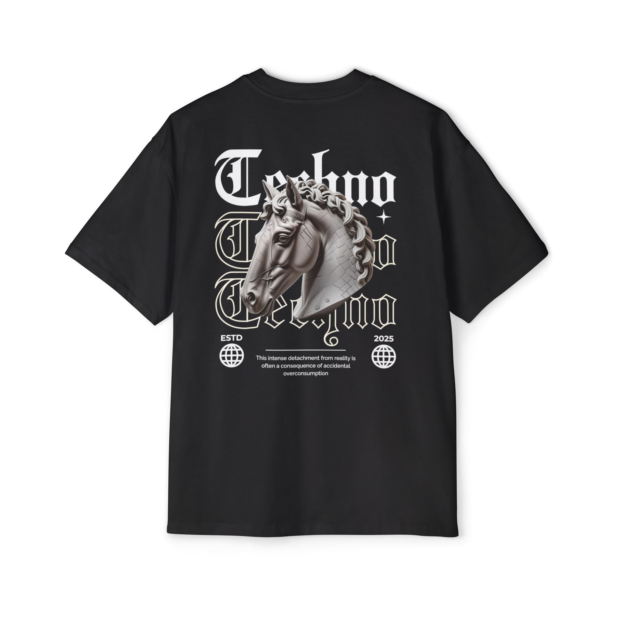 Camiseta de Manga Corta con Hombros Caídos Oversized Techno Detachment Premium