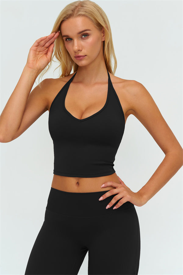 Top Halter Twirl y Pantalones Rectos de 2 Piezas