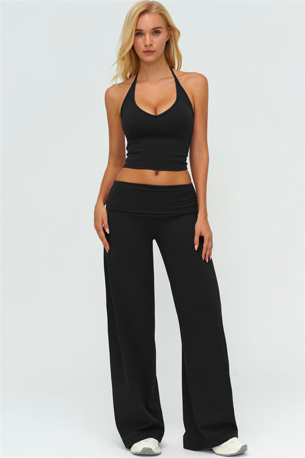 Conjunto de 3 piezas de chaqueta con cremallera, top halter y leggings Twirl