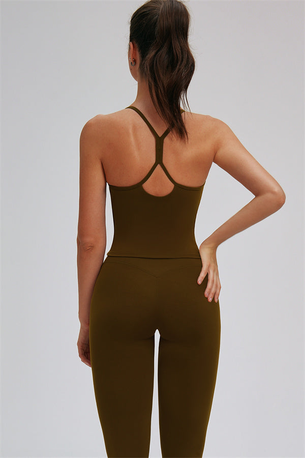 Conjunto de dos piezas de top deportivo y leggings Svelte Cross Back