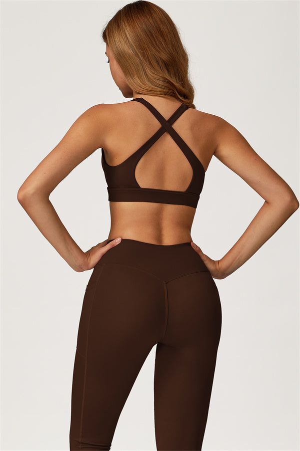 Conjunto de dos piezas de top deportivo y leggings Glacier